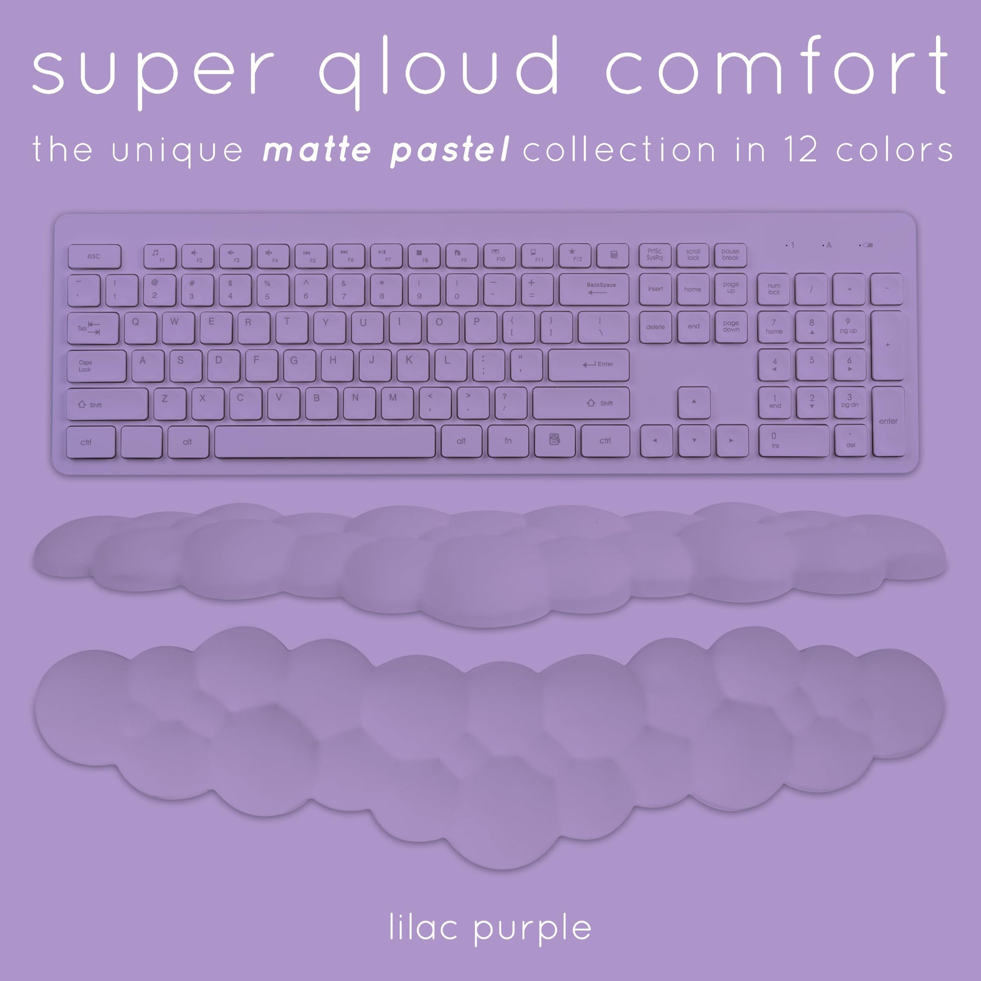 Purple Cloud Keyboard Wrist Rest – Create-ables Qloud Purple Wrist Rest for Computer Keyboard and