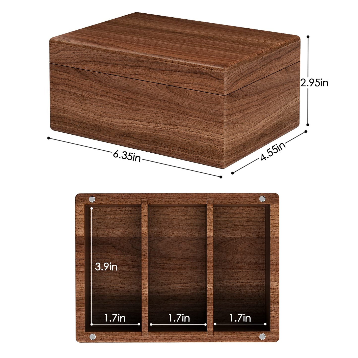 MaxGear Walnut Wood Business Card Organizer for 2.2" x 3.5" Cards