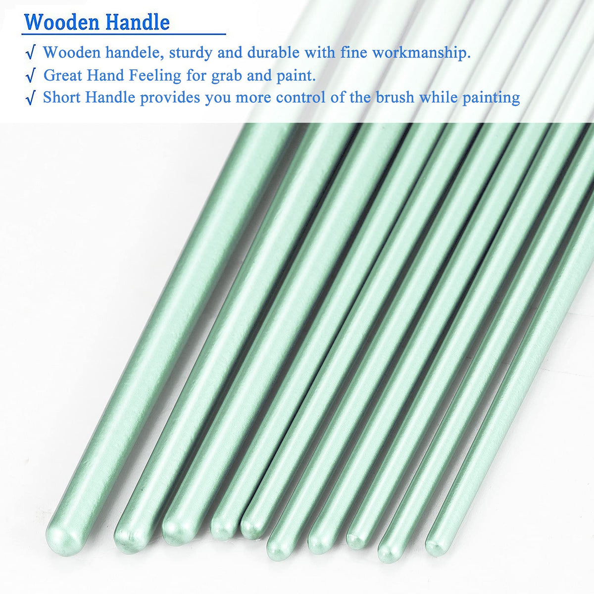 BOSOBO Paint Brushes Set, 10 Pack 100 Pcs Round Pointed Tip Paintbrushes Nylon Hair Artist Acrylic