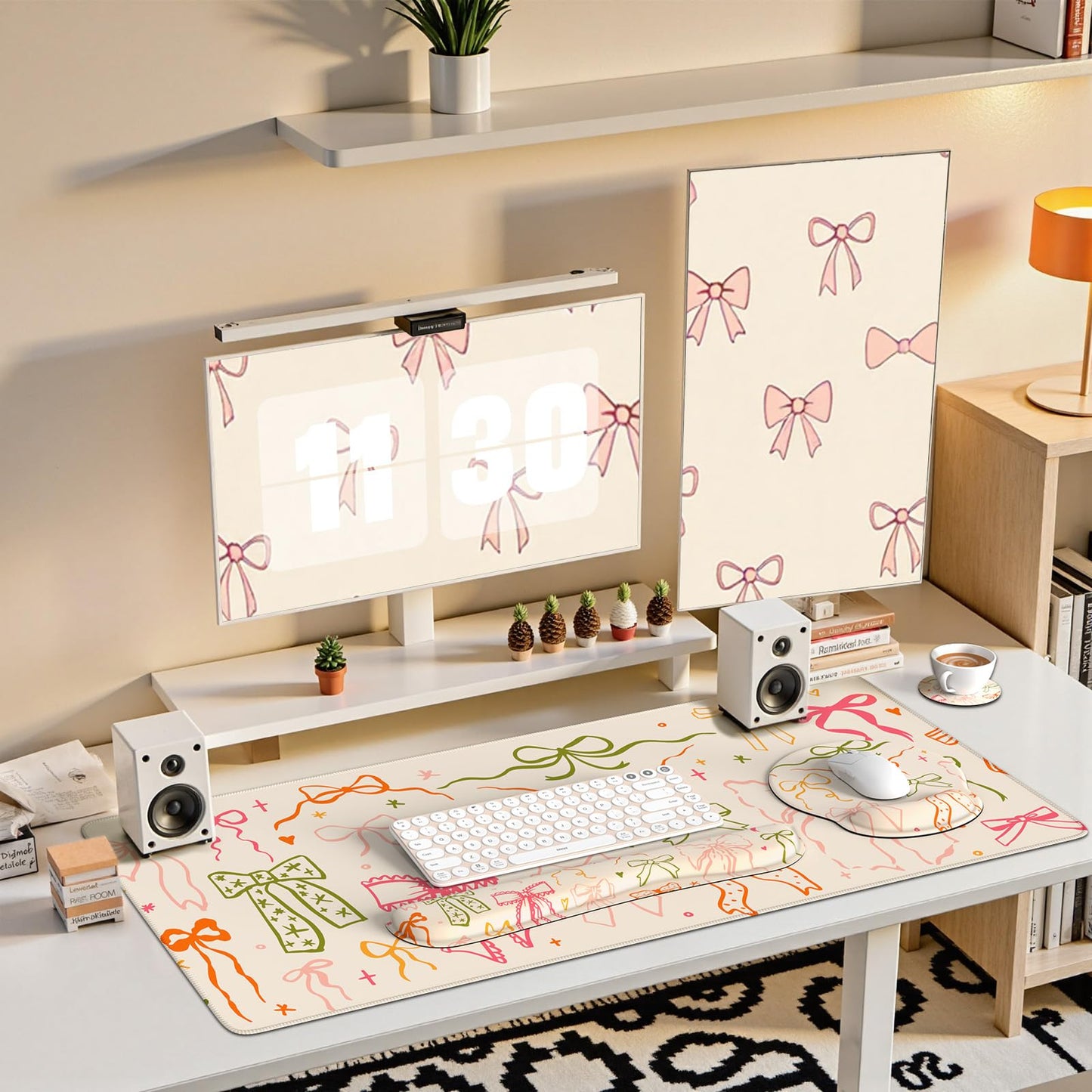 iCasso Desk Pad Mat, Large Mouse Pad and Keyboard Wrist Rest Set