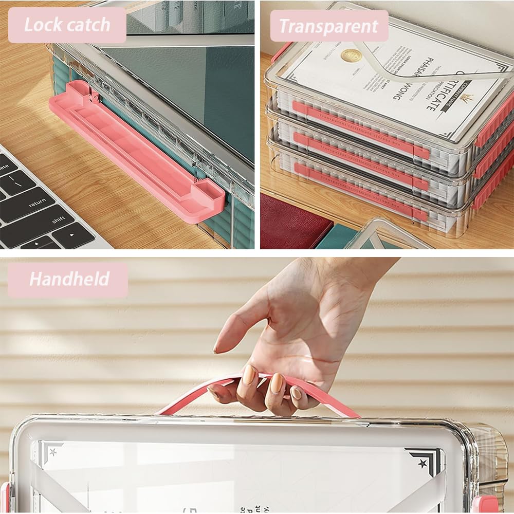RHONZHAO Clear Storage Box with Latch, 2 Pack, Stackable