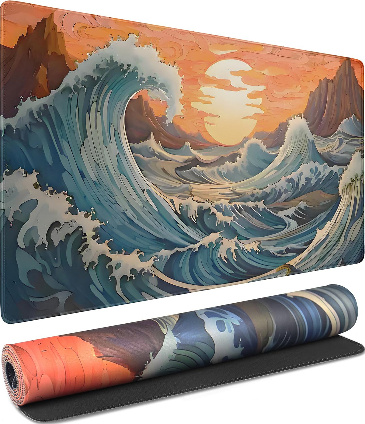 Gaming Mouse Pad, Waterproof Extra Large Mousepad with Stitched Edges, 31.5" x 15.7" Non-Slip