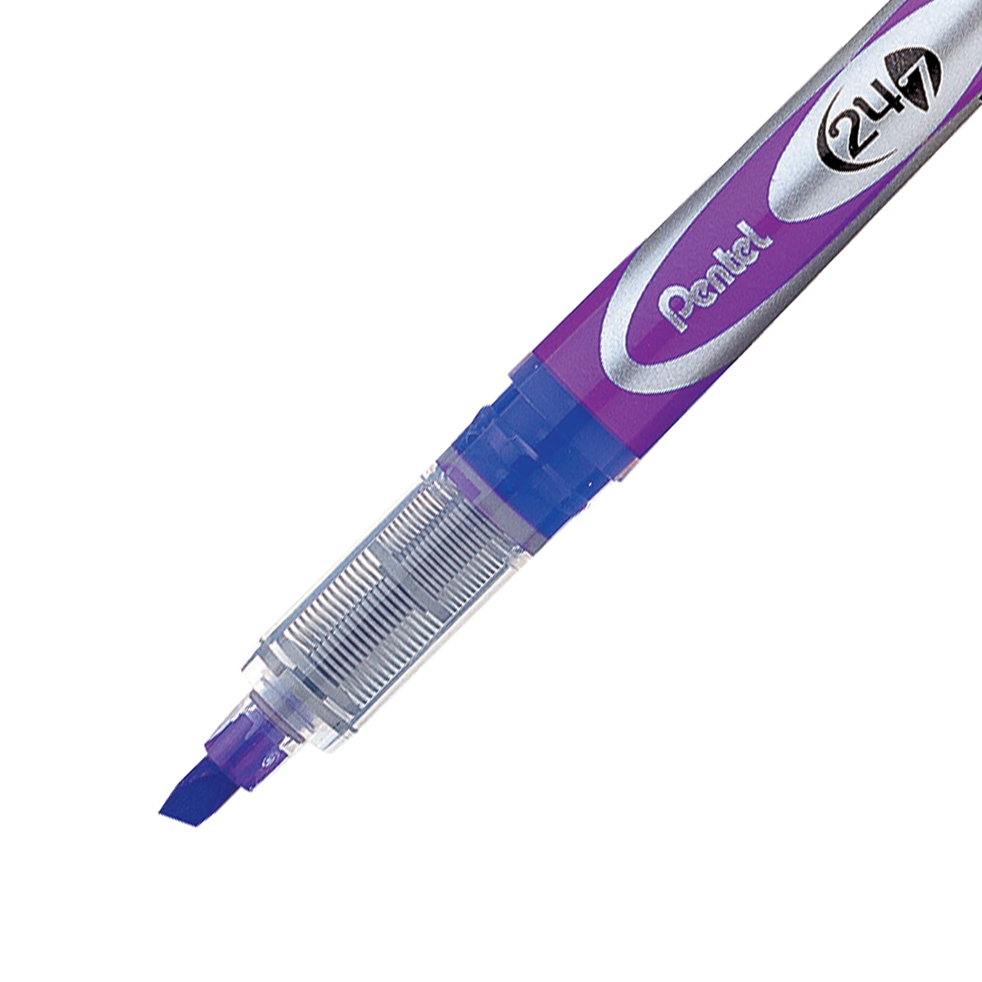 Pentel 24/7 Chisel Tip Liquid Highlighter, Violet Ink, Box of 12 (SL12-V)