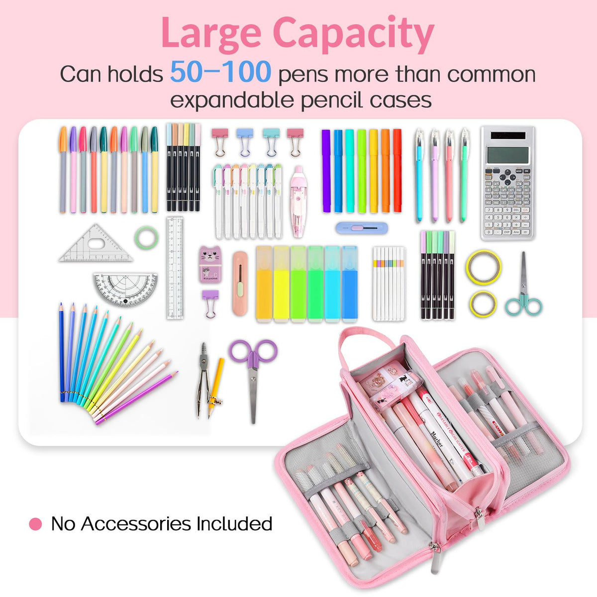 Sooez Large Pencil Case, Pencil Pouch, Pencil Bag, Pencil Box, Pure Black