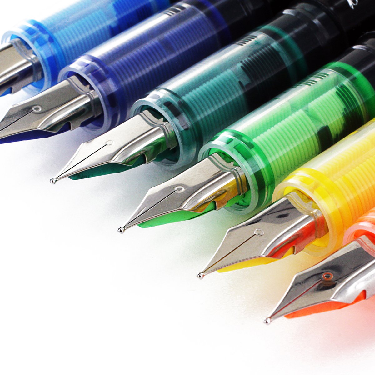 Thornton's Office Supplies Disposable Fountain Pens, Medium Point, Assorted Colors, Pack Of 12