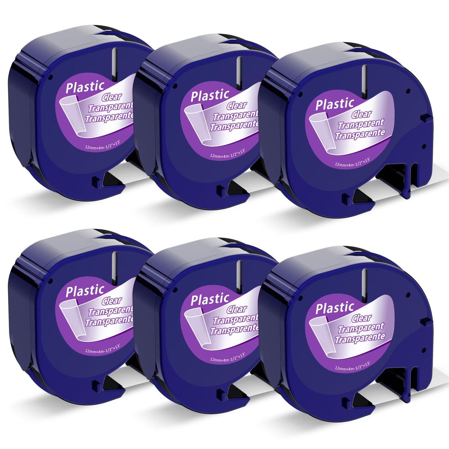 Compatible with DYMO LetraTag Refills Clear Plastic 1/2 x 13 12mm x 4m