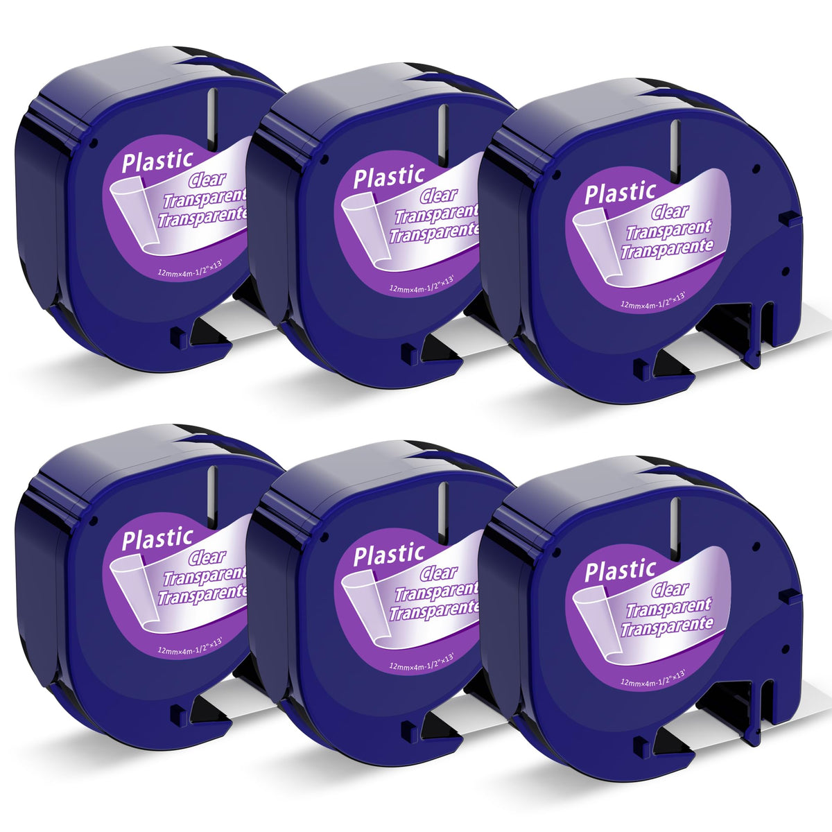 Compatible with DYMO LetraTag Refills Clear Plastic 1/2 x 13 12mm x 4m