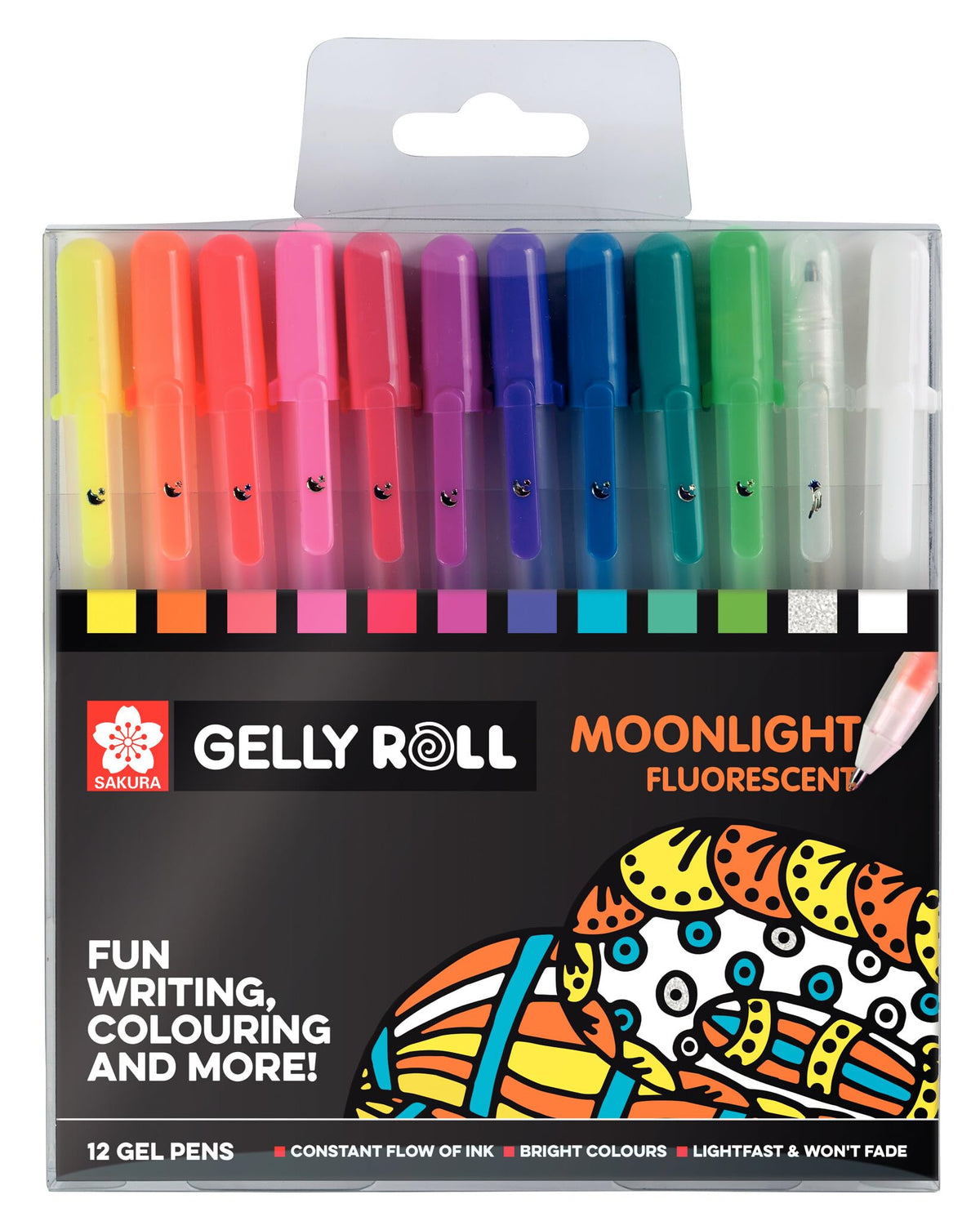 SAKURA - Gelly Roll - Moonlight Flourescent - Set of 12, multi