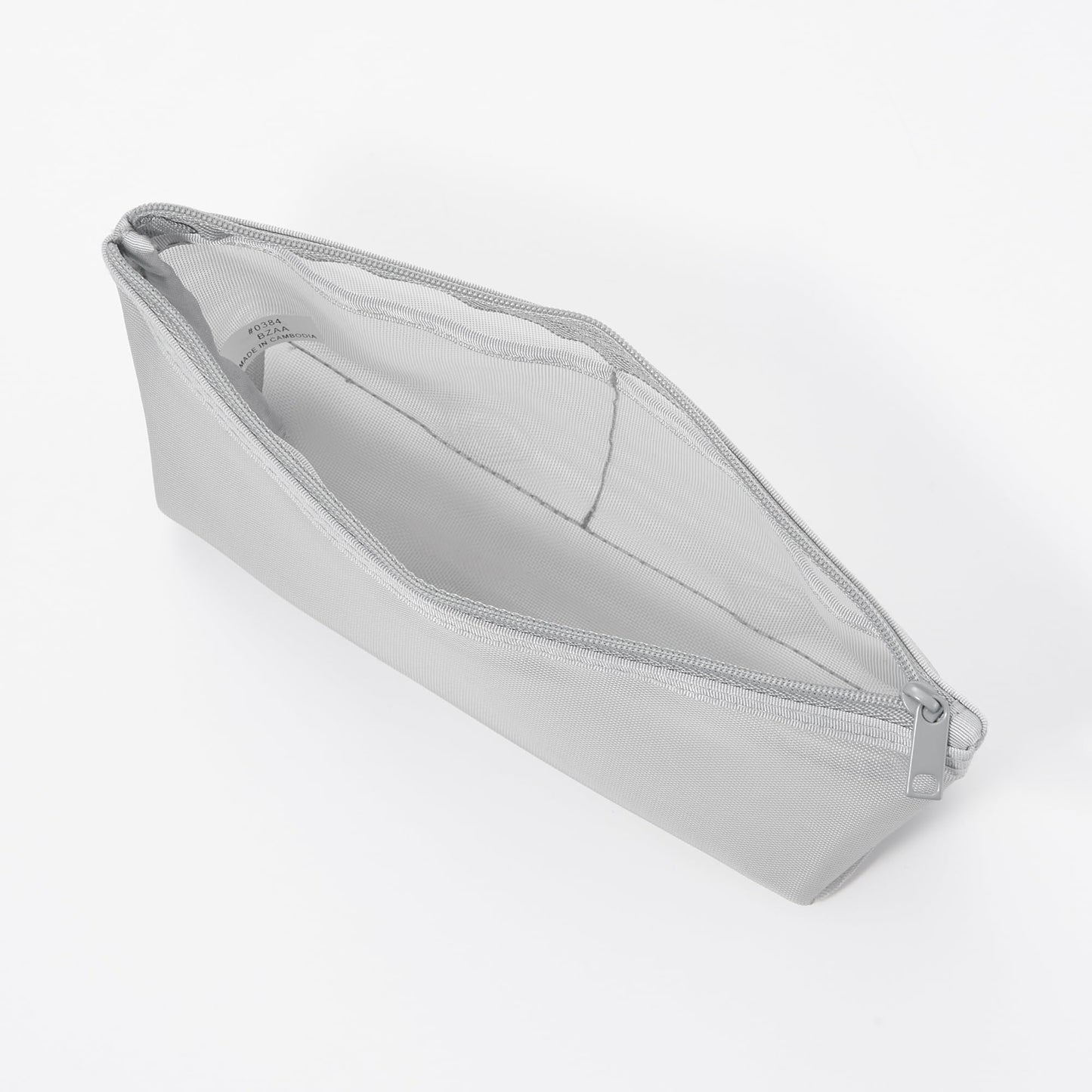 無印良品 MUJI NDE05A1S Nylon Mesh Pen Case with Gusset, Gray, Approx. Width 6.7 x Height 3.9 x Depth