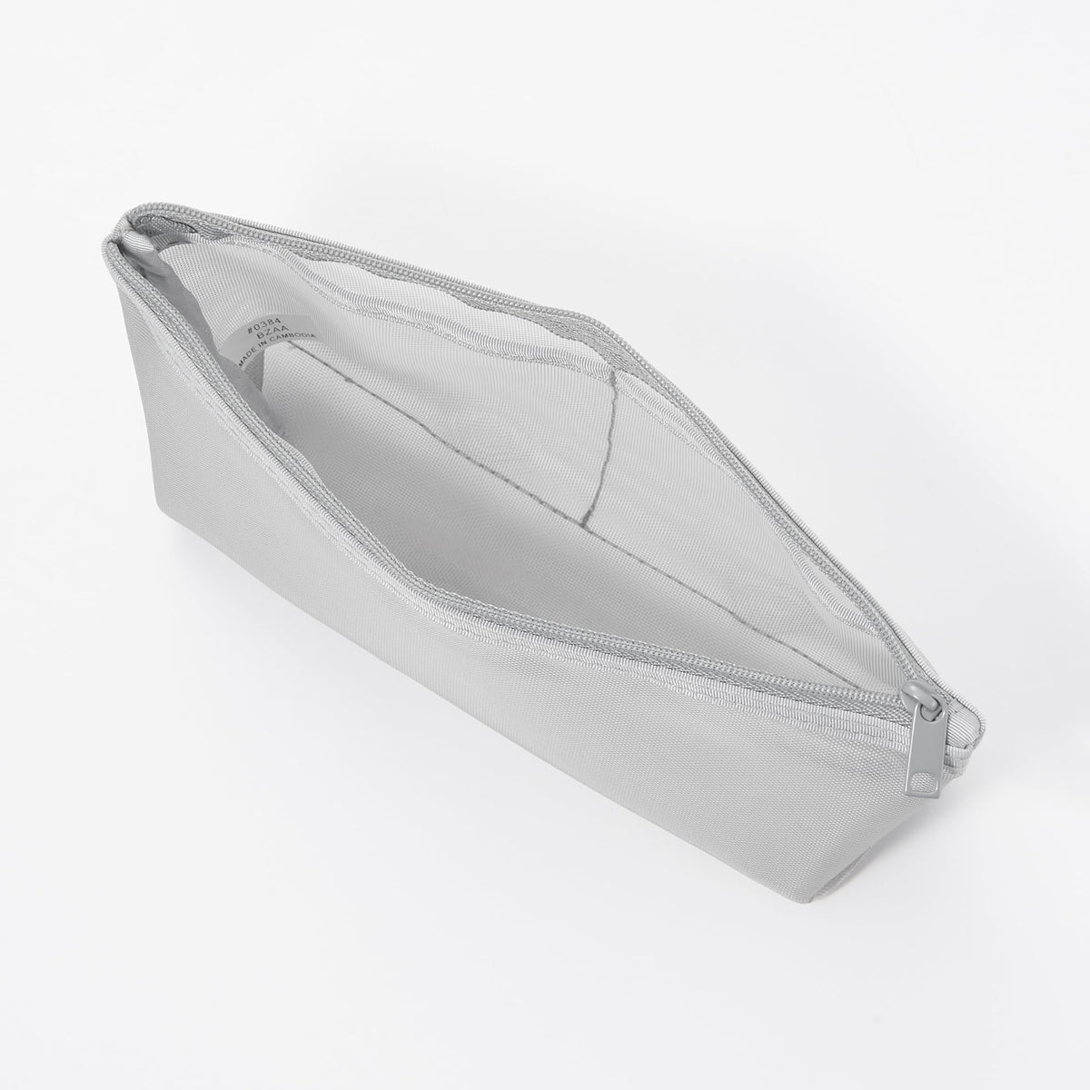 無印良品 MUJI NDE05A1S Nylon Mesh Pen Case with Gusset, Gray, Approx. Width 6.7 x Height 3.9 x Depth