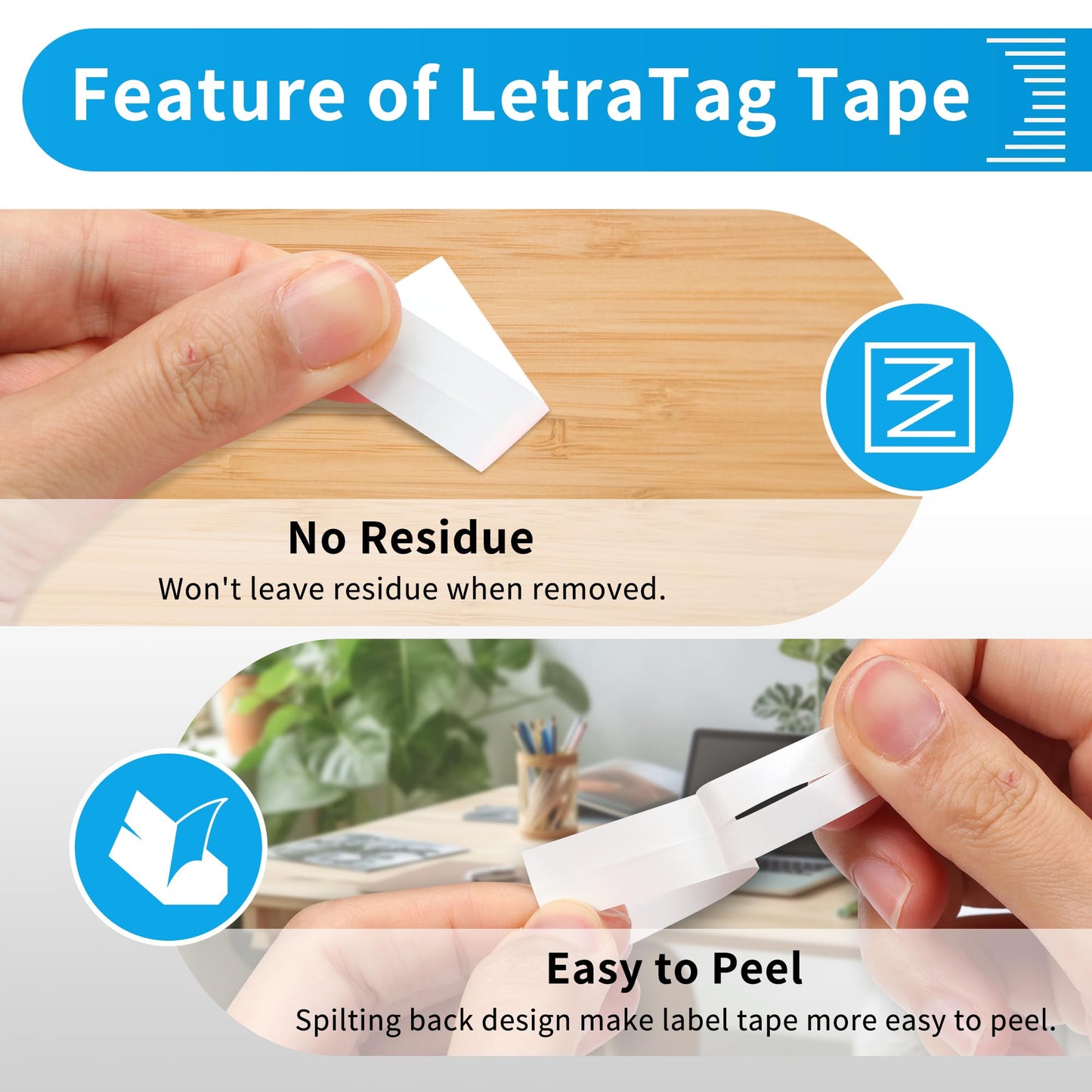 20-Pack Wonfoucs Label Tape Replace for Dymo LetraTag White Paper Refill