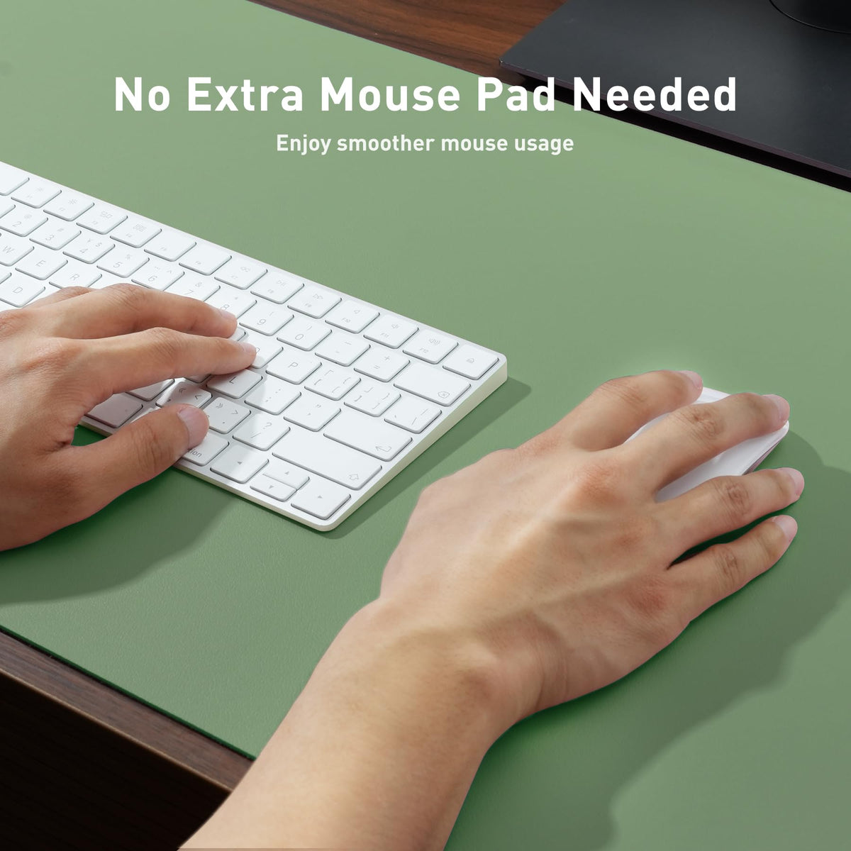 Aothia Faux Leather Desk Mat - Non-Slip PU Leather Desk Blotter, Waterproof Writing Surface, Large