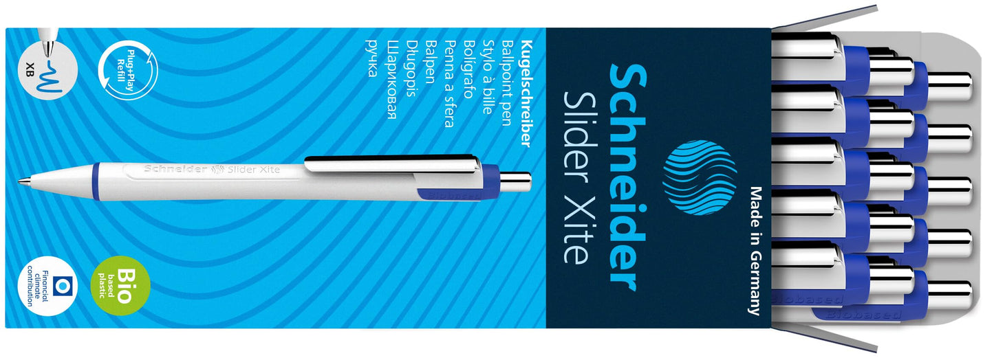 Schneider Slider Xite XB (Extra Broad) Ballpoint Pen, Refillable + Retractable, 1.4 mm, White