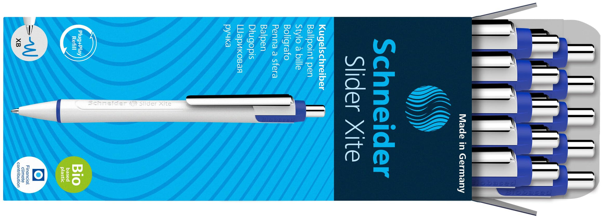 Schneider Slider Xite XB (Extra Broad) Ballpoint Pen, Refillable + Retractable, 1.4 mm, White