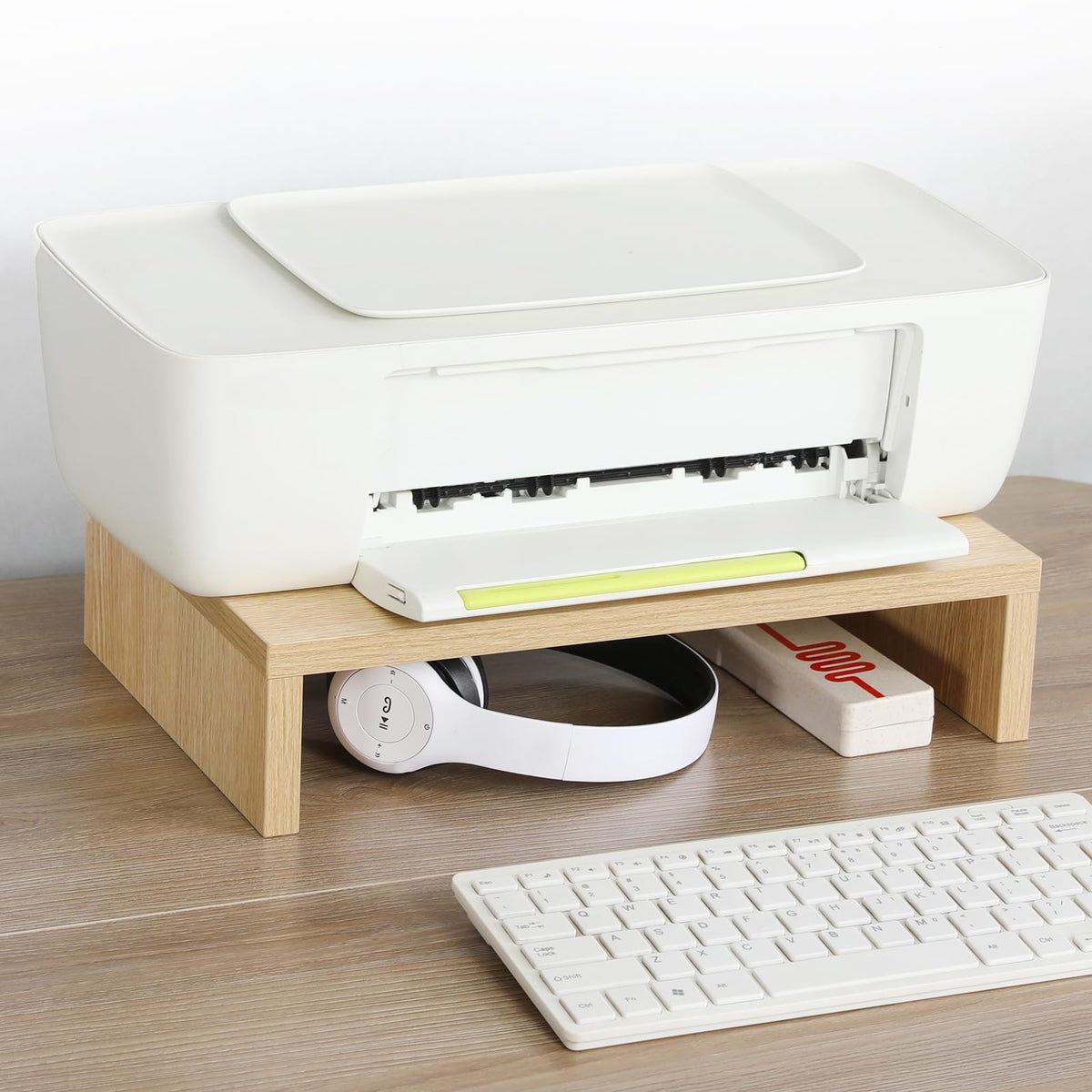 TEAMIX Wood Monitor Stand Riser for Desk - 14.2 inch, Small Laptop Stand