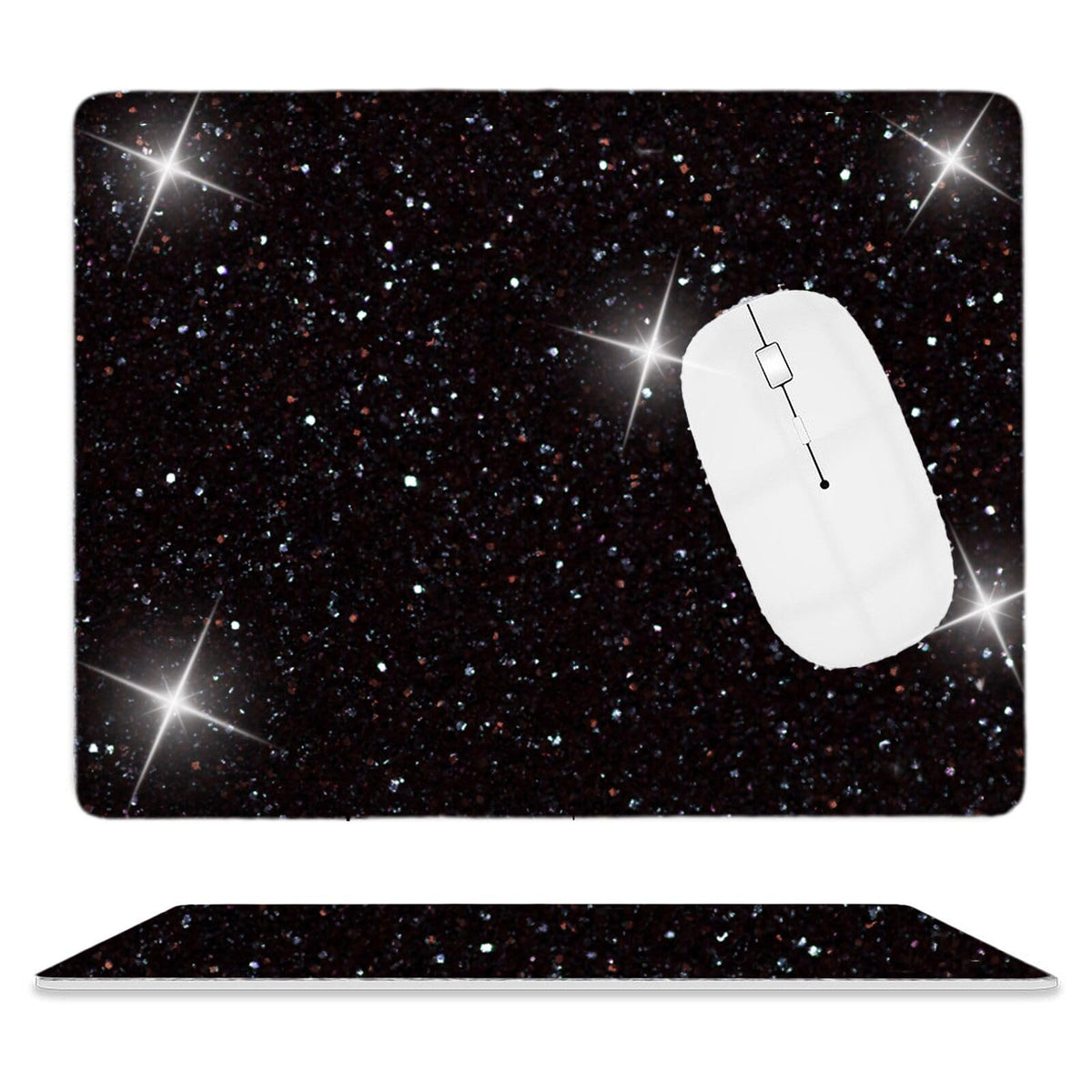 Black Mousepad Diamond Black Glitter Sparkle Mouse pad Bling Desk Accessories Gaming Bling Rubber