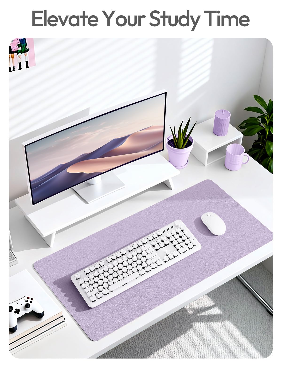 YSAGi Leather Desk Pad Protector, Office Desk Mat, Large Mouse Pad, Non-Slip PU Leather Desk