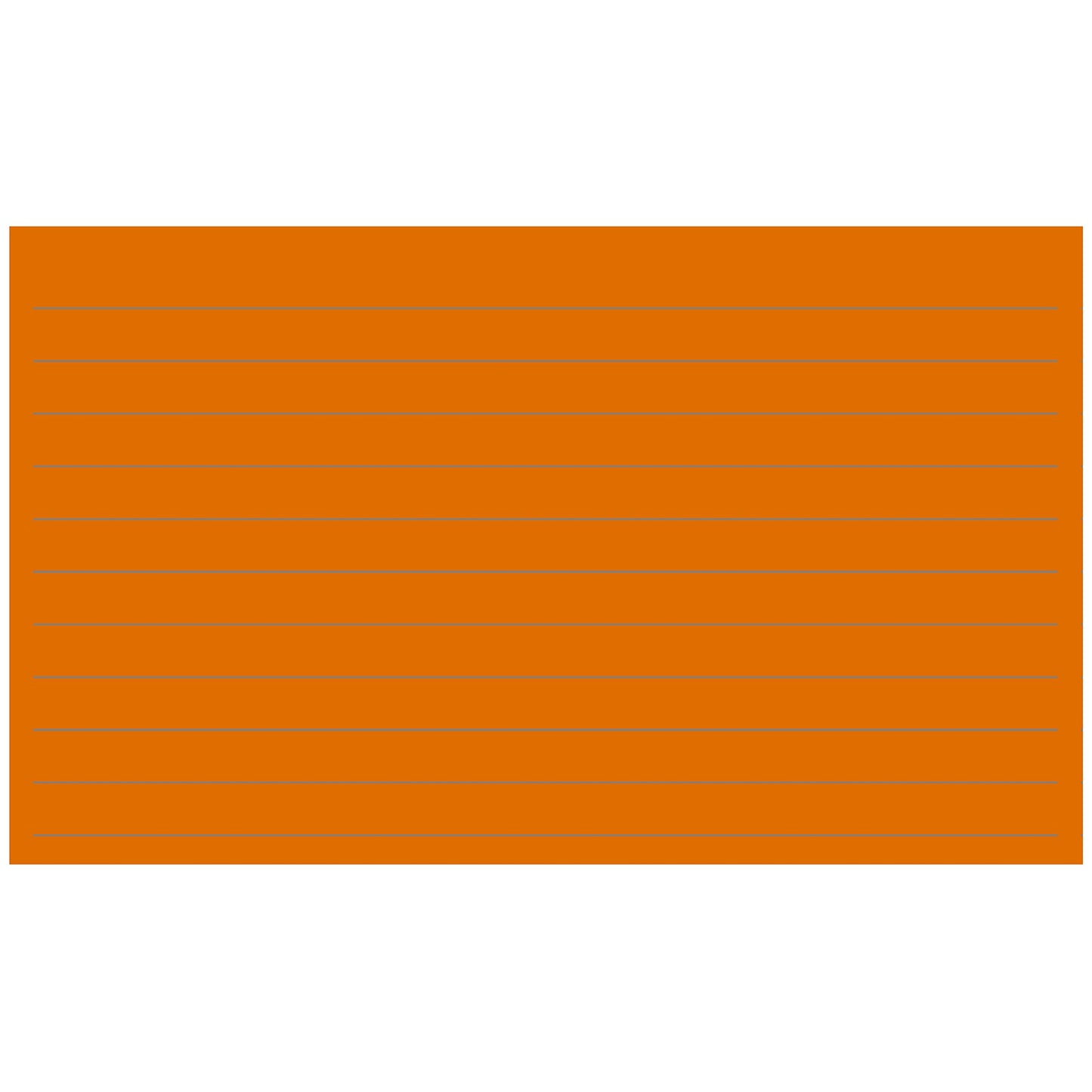 Colonial Cards: 150 Color Cardstock 3" x 5" Index Cards, Pumpkin, Lined Landscape Format