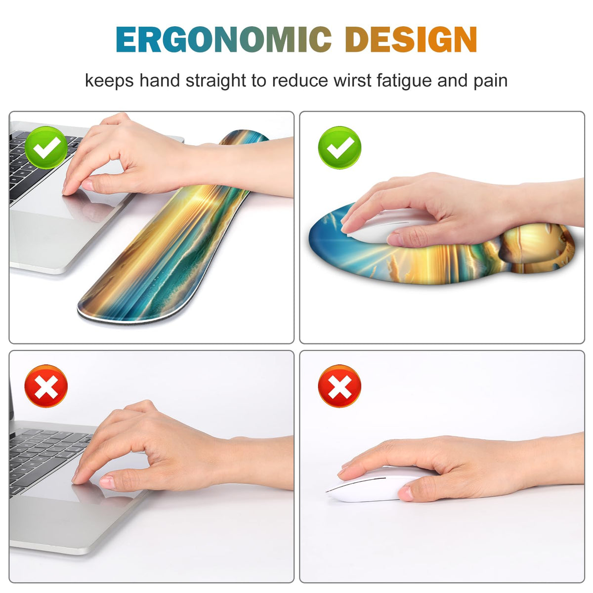 Gaming Mouse Pad, Large Desk Mat, Cute Desk Pad Protector, 4in1 XXL Mousepad + Keyboard Wrist