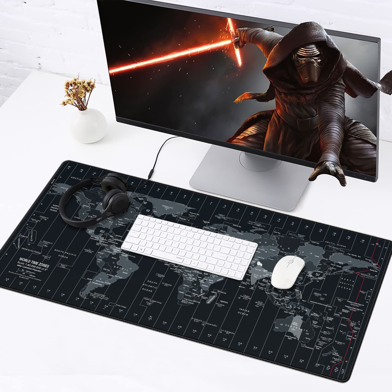 JIALONG Large Gaming Mouse Pad Extended Desk Mat XXL Mousepad with Non-Slip Keyboard Pad for Office