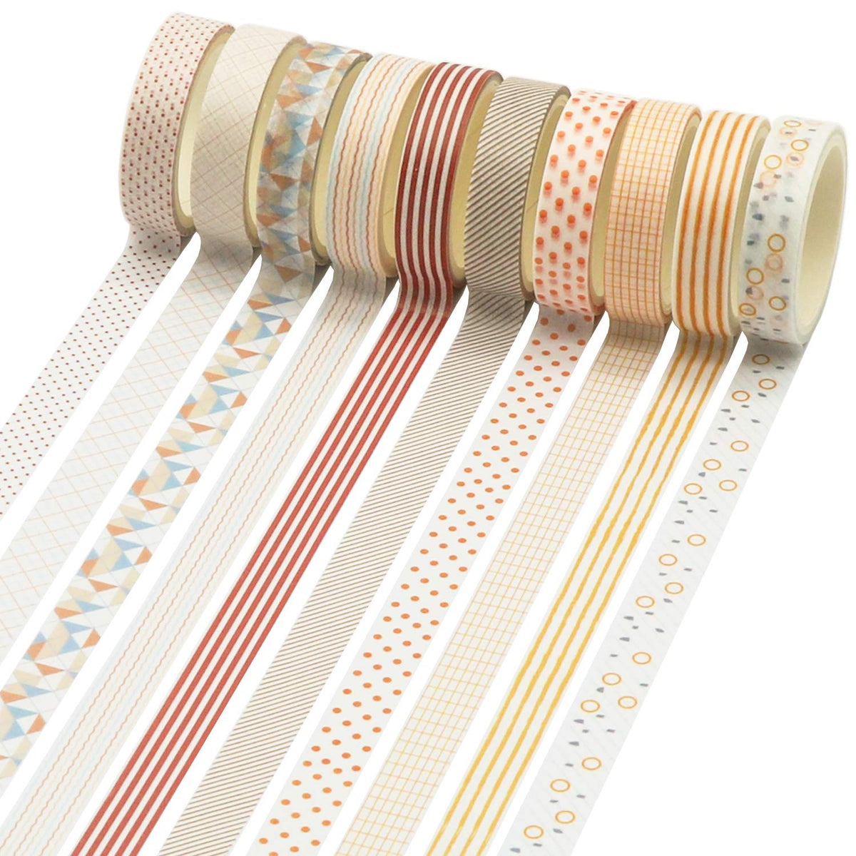 Knaid 40 Rolls of Slim Washi Tape Gift Box Set, Decorative Paper Tapes 10 mm Wide for Scrapbooking