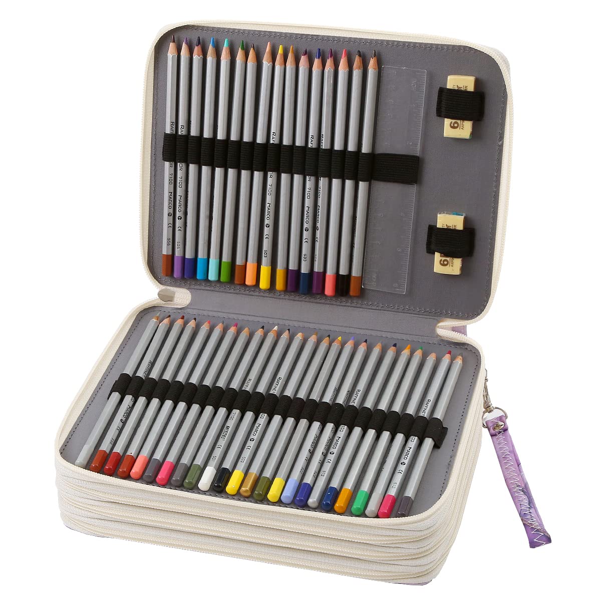Lbxgap 184 Slots Pencil Case Organizer w/Removal Handle Strap