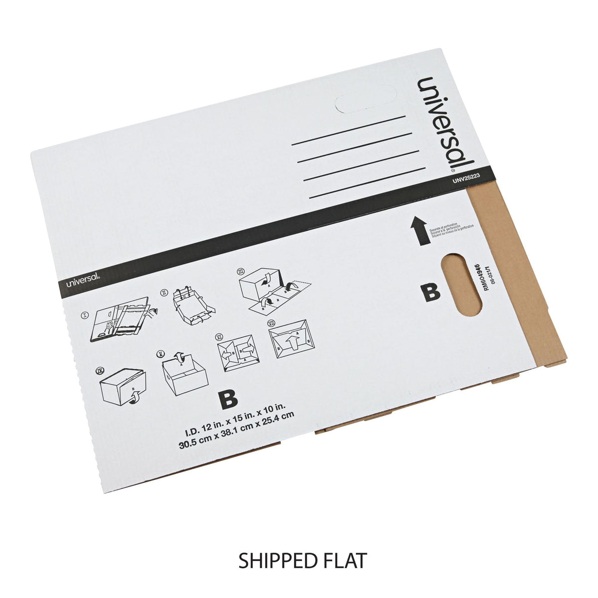 Universal Basic-Duty Economy Record Storage Boxes, 12 Pack, Letter/Legal Files, 12" x 15" x 10"