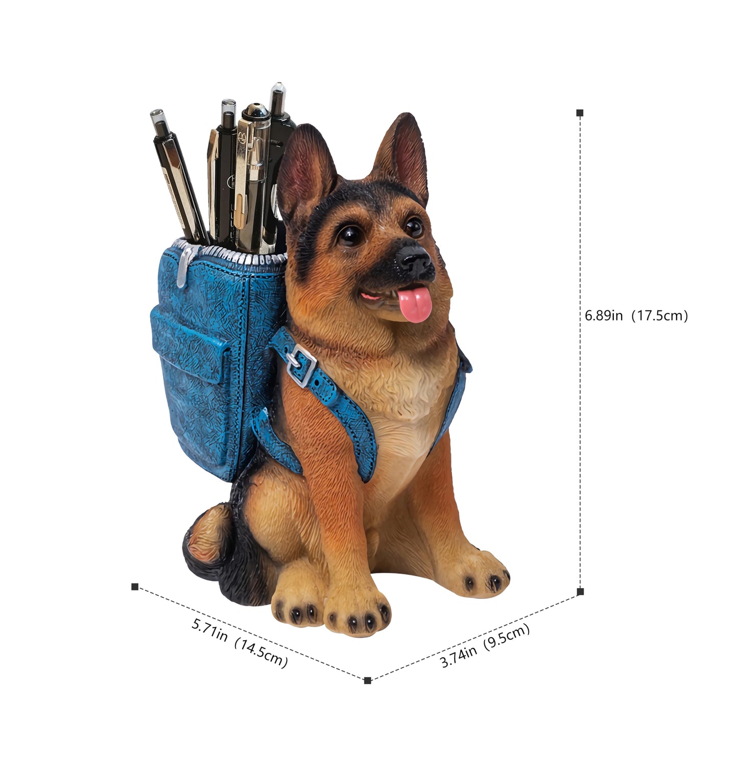 Cute Dog Pen Holder for Desk, German Shepherd Gifts, Funny Desk Decor
