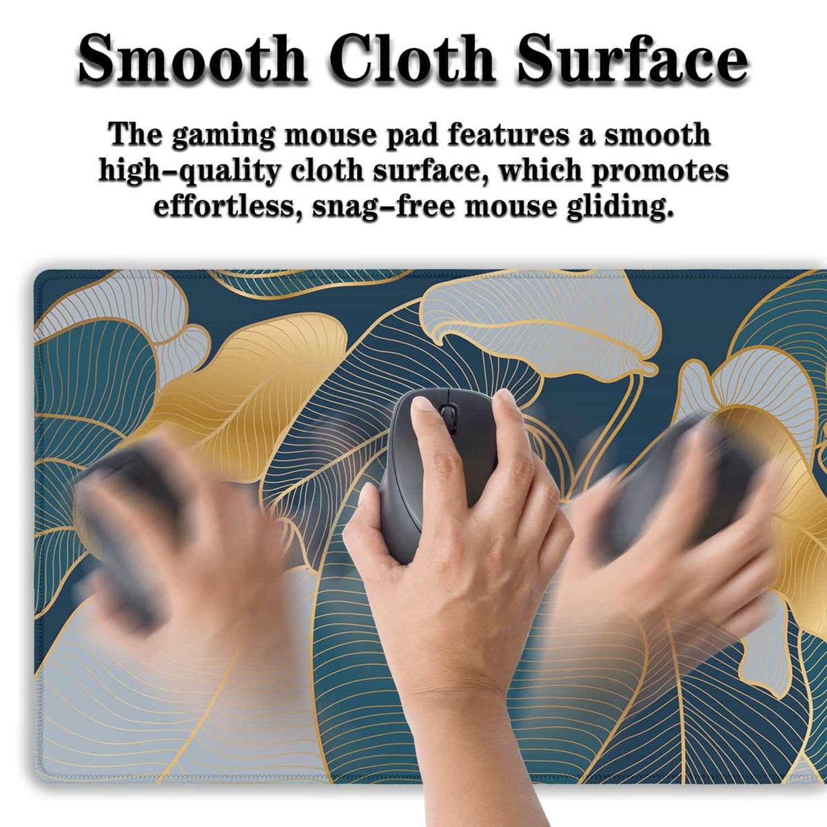 Samgula Mouse Pad for Women Gold Blue Desktop Pad Gaming Mouse Pads Large Mousepad Office Pad