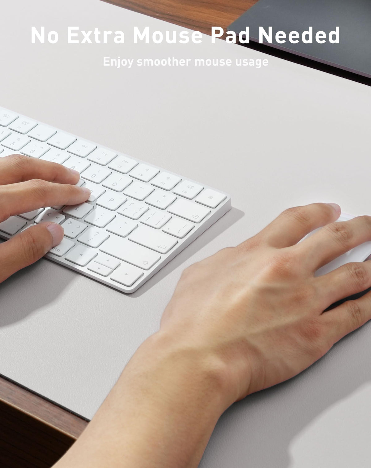 Aothia Faux Leather Desk Mat - Large Mouse Pad, Non-Slip PU Leather Blotter, Waterproof Writing