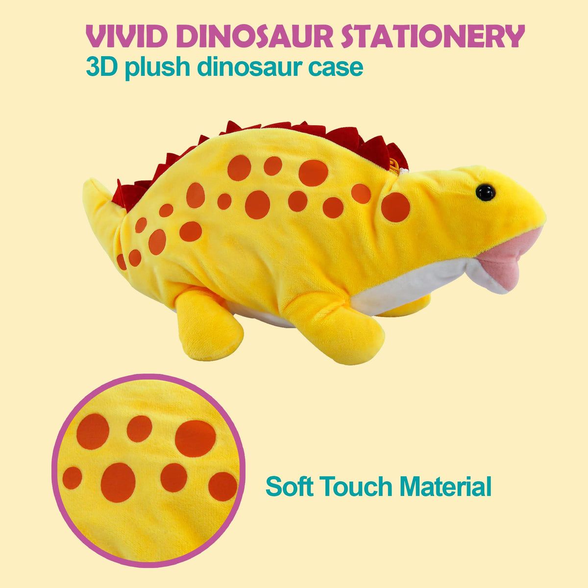 Plush Pencil Case for Kids, BB FUNHOUSE 3D Pencil Pouch for Boy Medium Storage Pen Bag for School