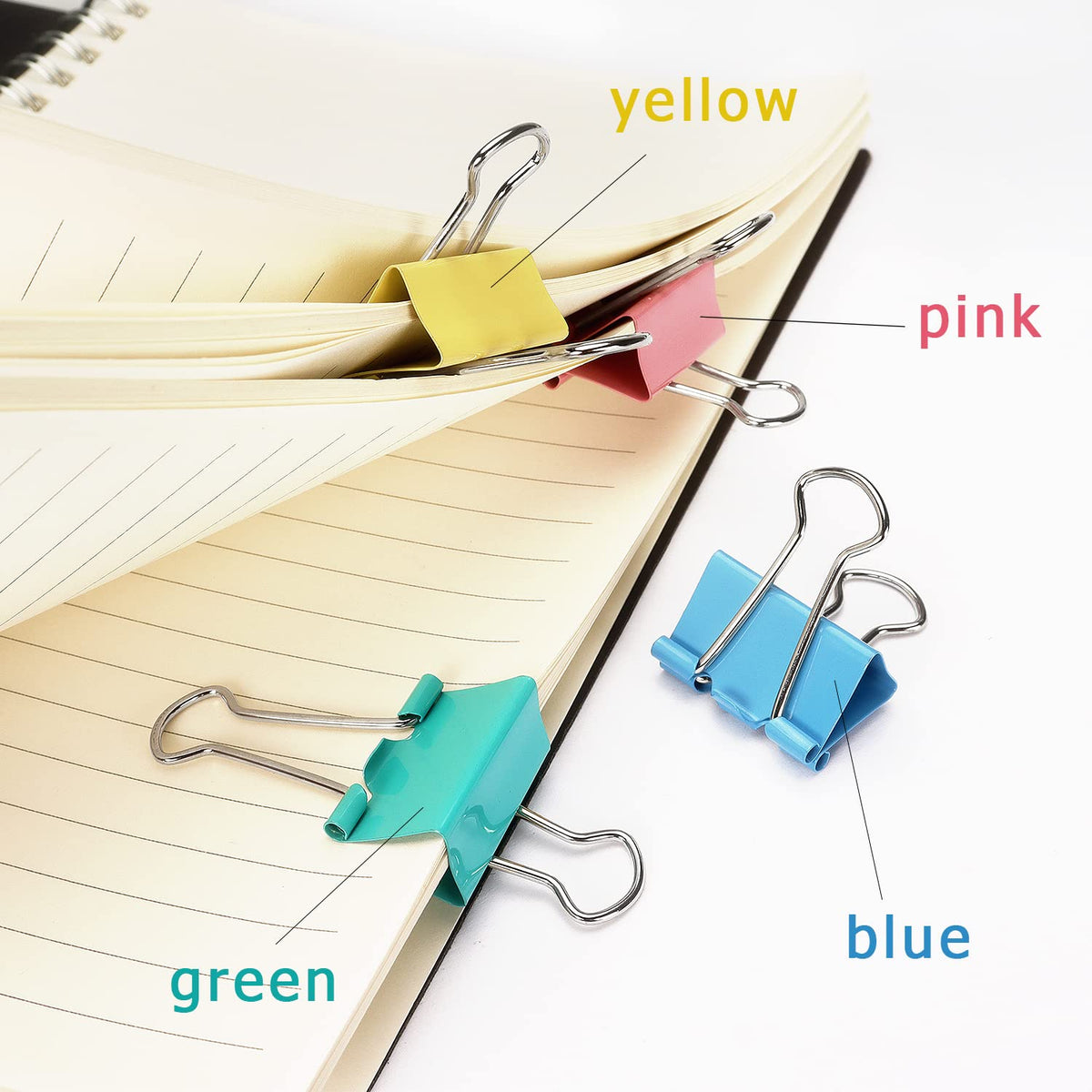 ZZTX 48 Pack Small Binder Clips 1.0 Inches Assorted Colors