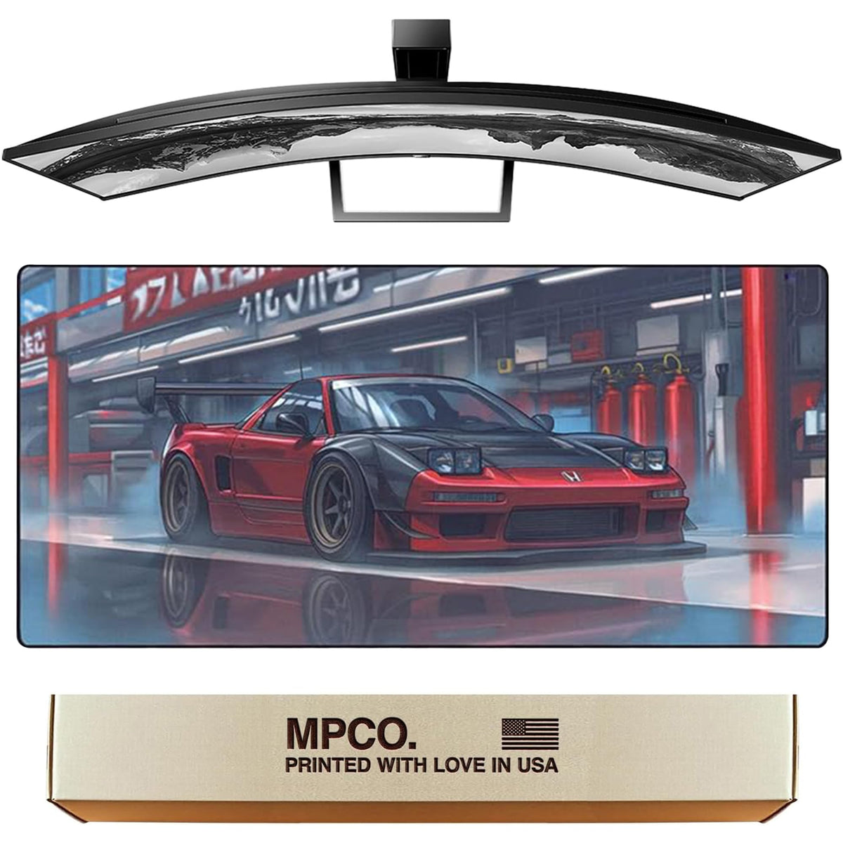 MPCO. Nikos-NSX Large Gaming Desk Pad, 36" x 17" Duraglyde Fabric Desk Mat