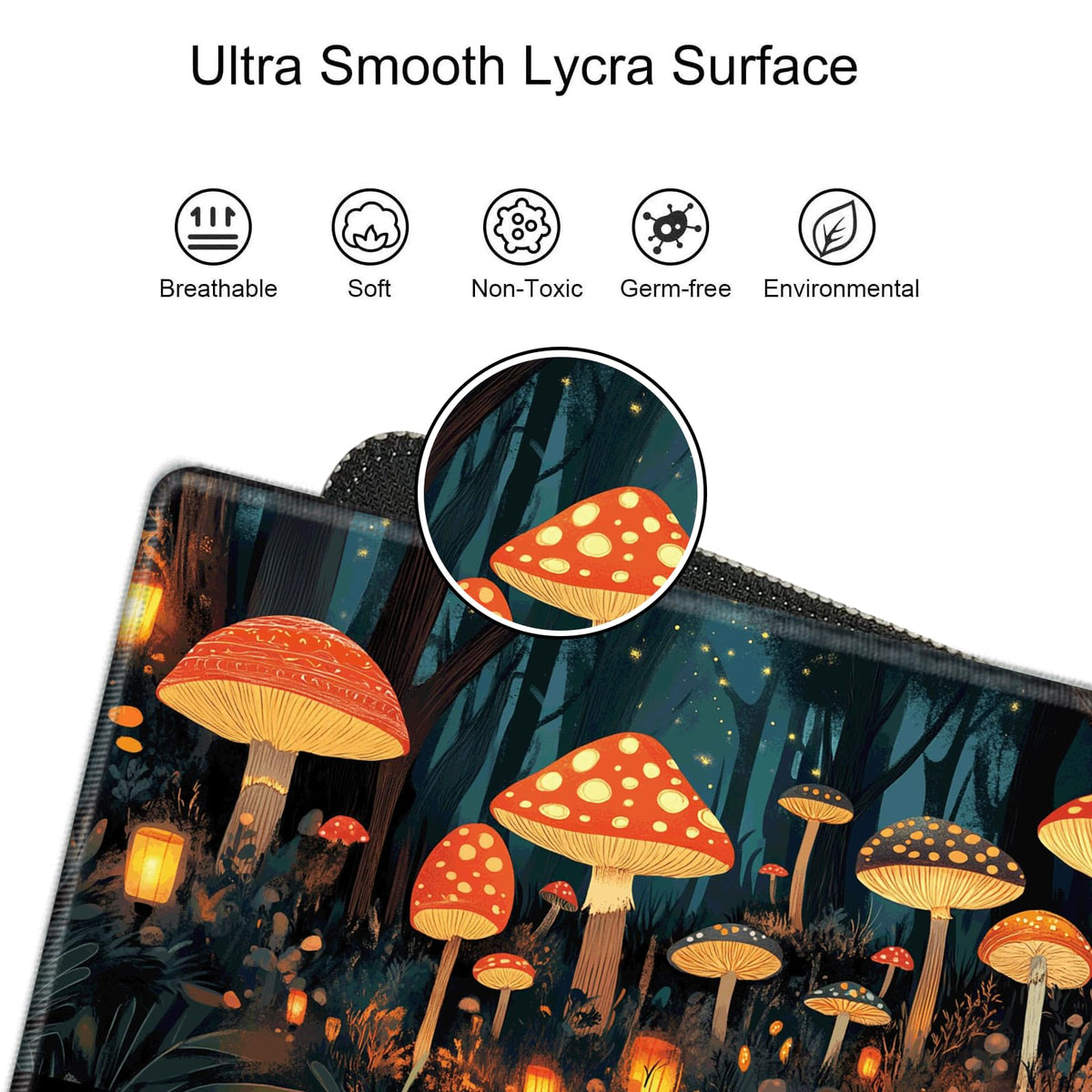 Large Mouse Pad Gaming Desk Pad Mushroom Mousepad for Wireless Mouse XXL 31.5''X15.75'' Big Desk