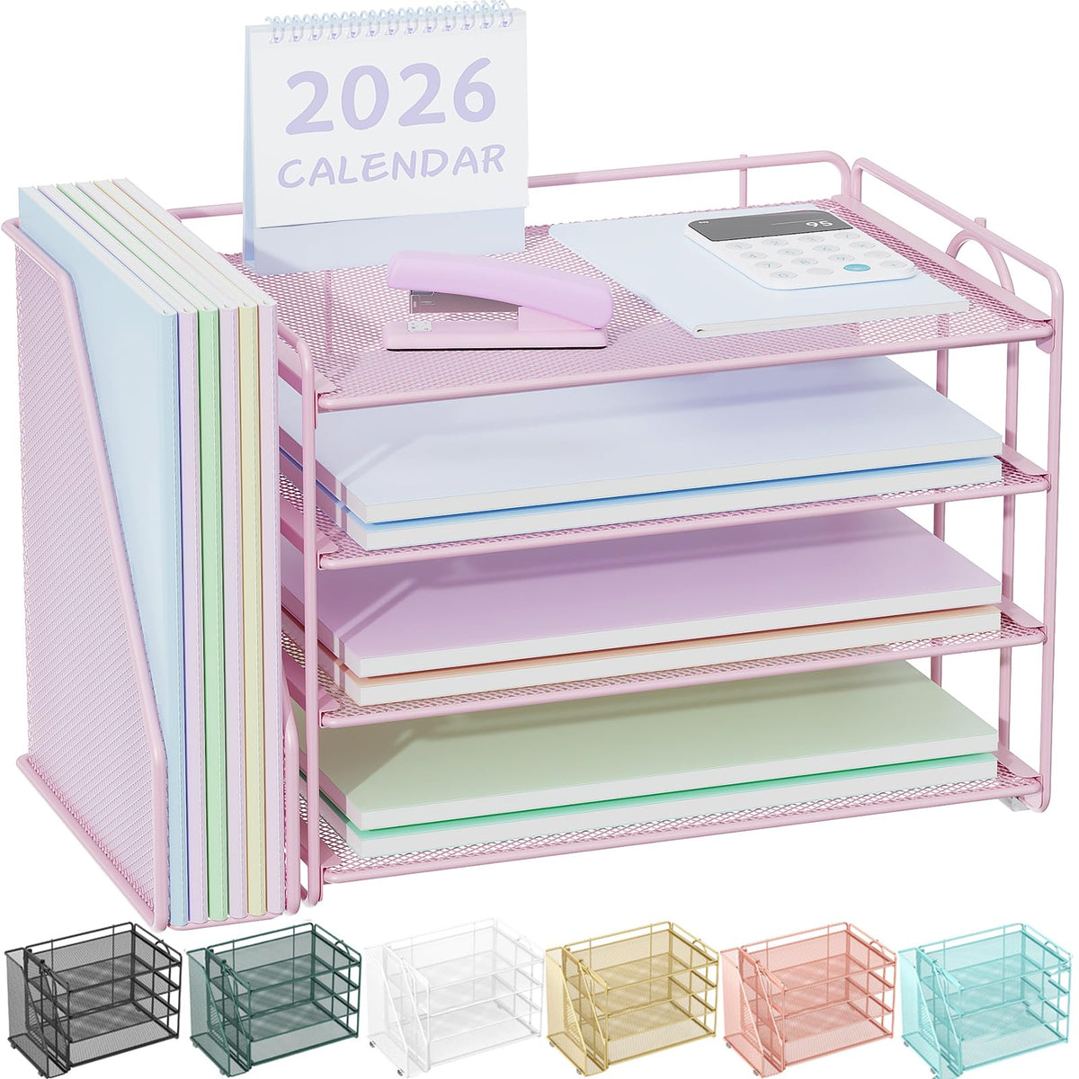 Spacrea Desk Organizers and Accessories, Paper Organizer for Desk with File organizer, Desk