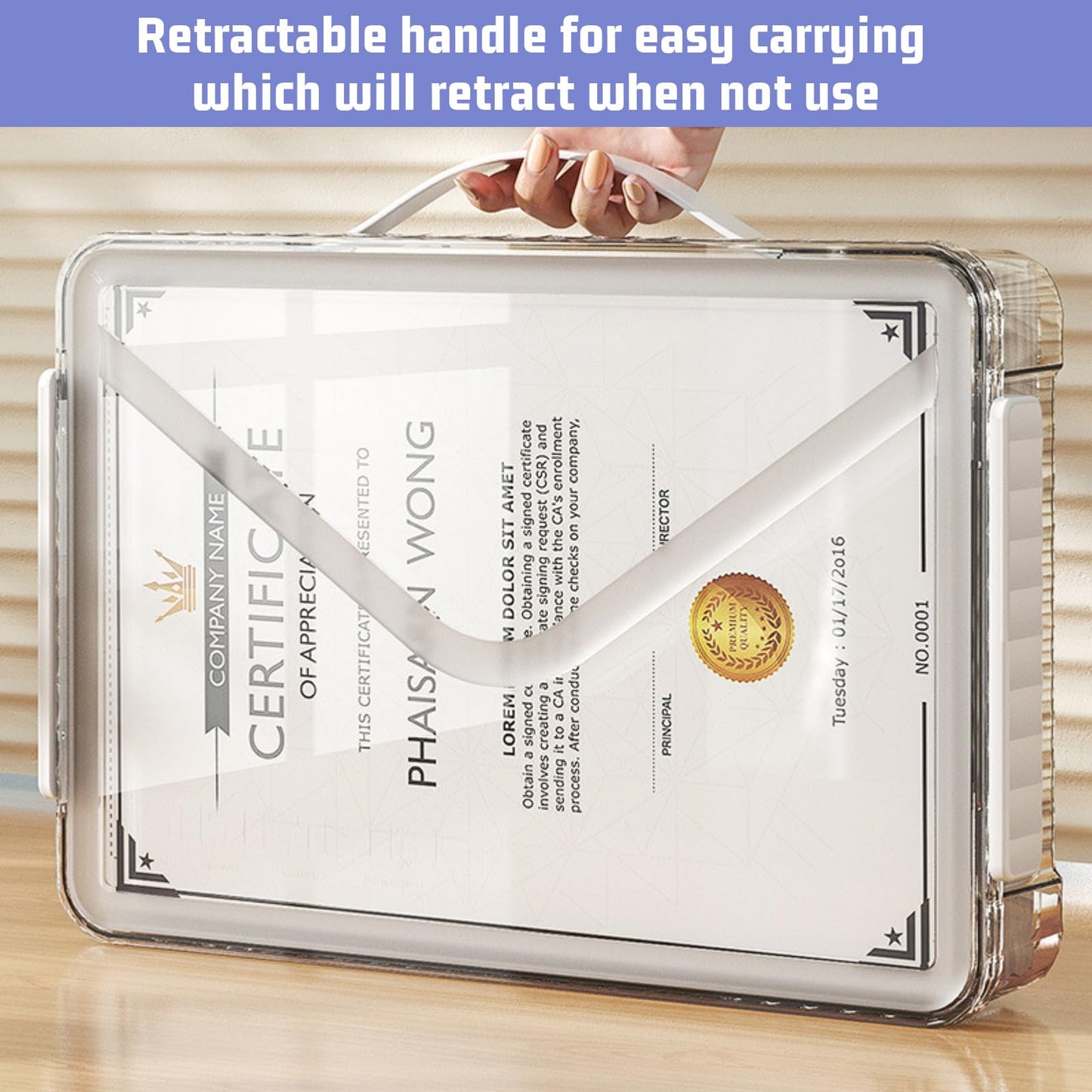 Marte Vanci Plastic Storage Bin with Lid Portable Project Case with Handle Clear Storage Box File