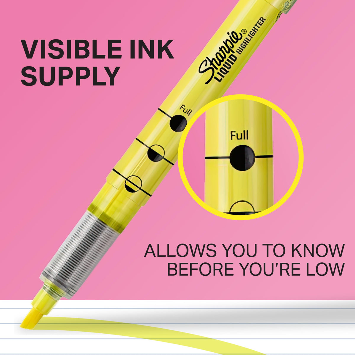 Sharpie Liquid Highlighters, Chisel Tip, Fluorescent Yellow, 12 Count