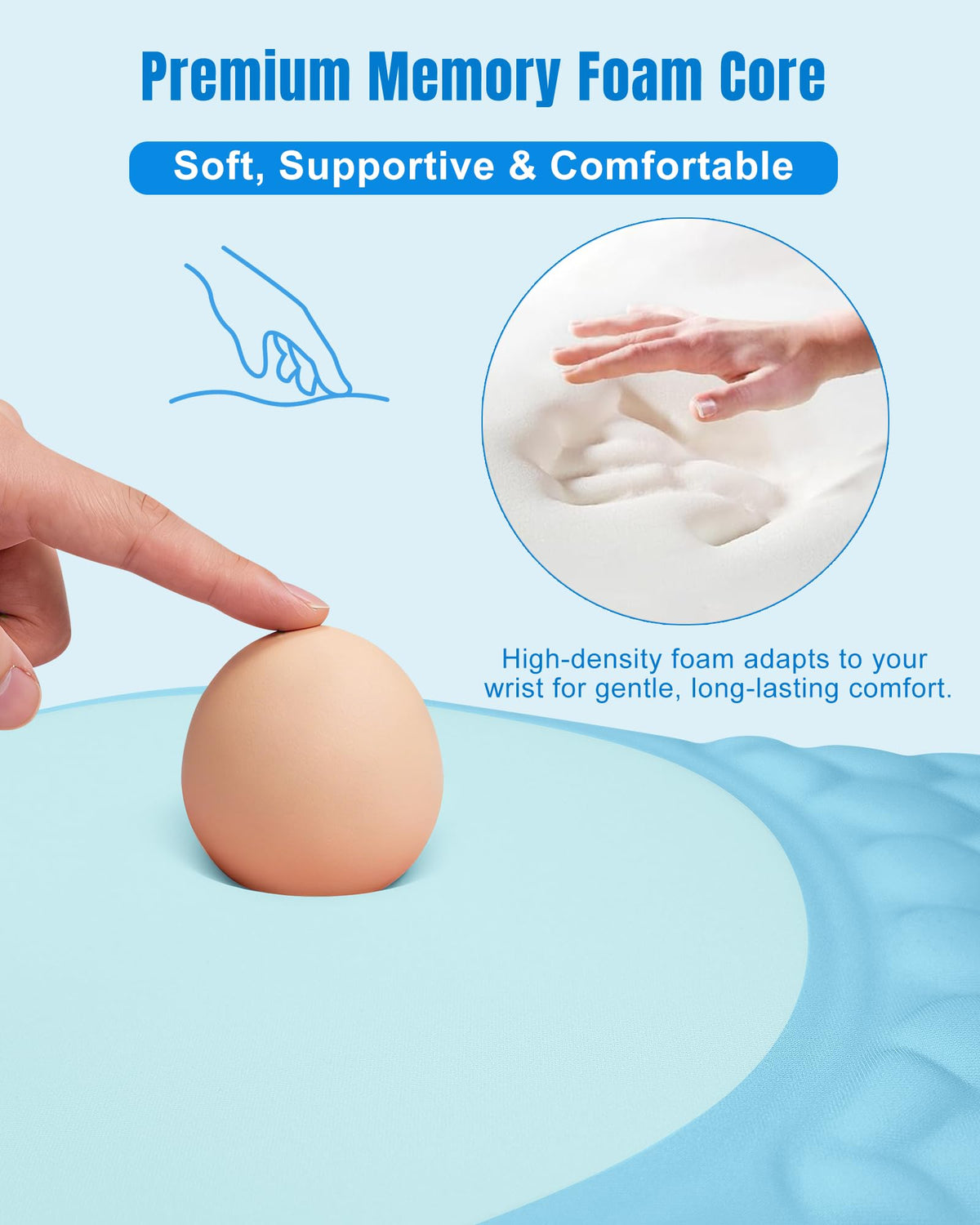 PVIPCZ Ergonomic Mouse Pad with Sloped Memory Foam Wrist Rest