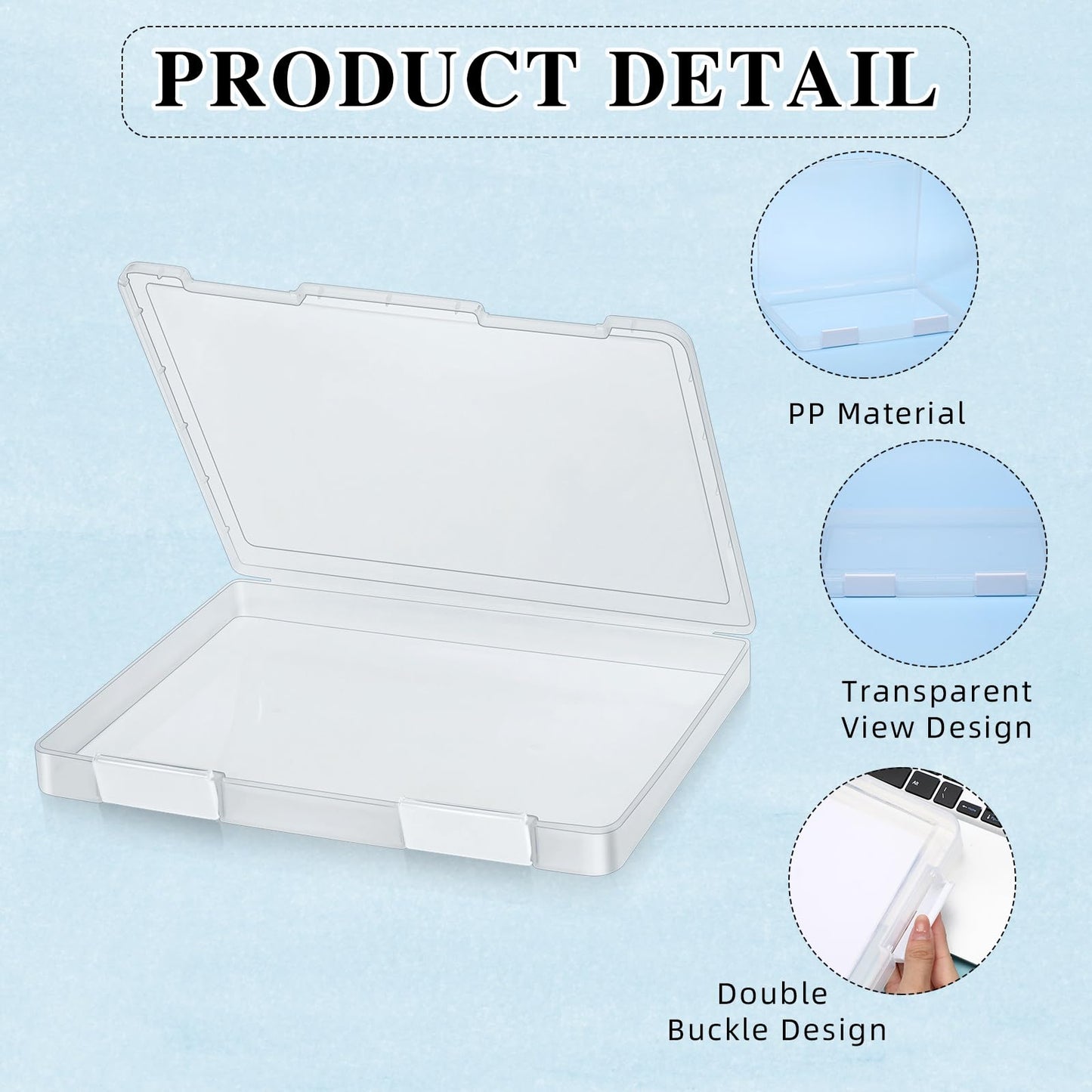 PerKoop 6 Pcs Clear Paper Storage Box,12.4 x 9.84 x 1.18 Inches,White