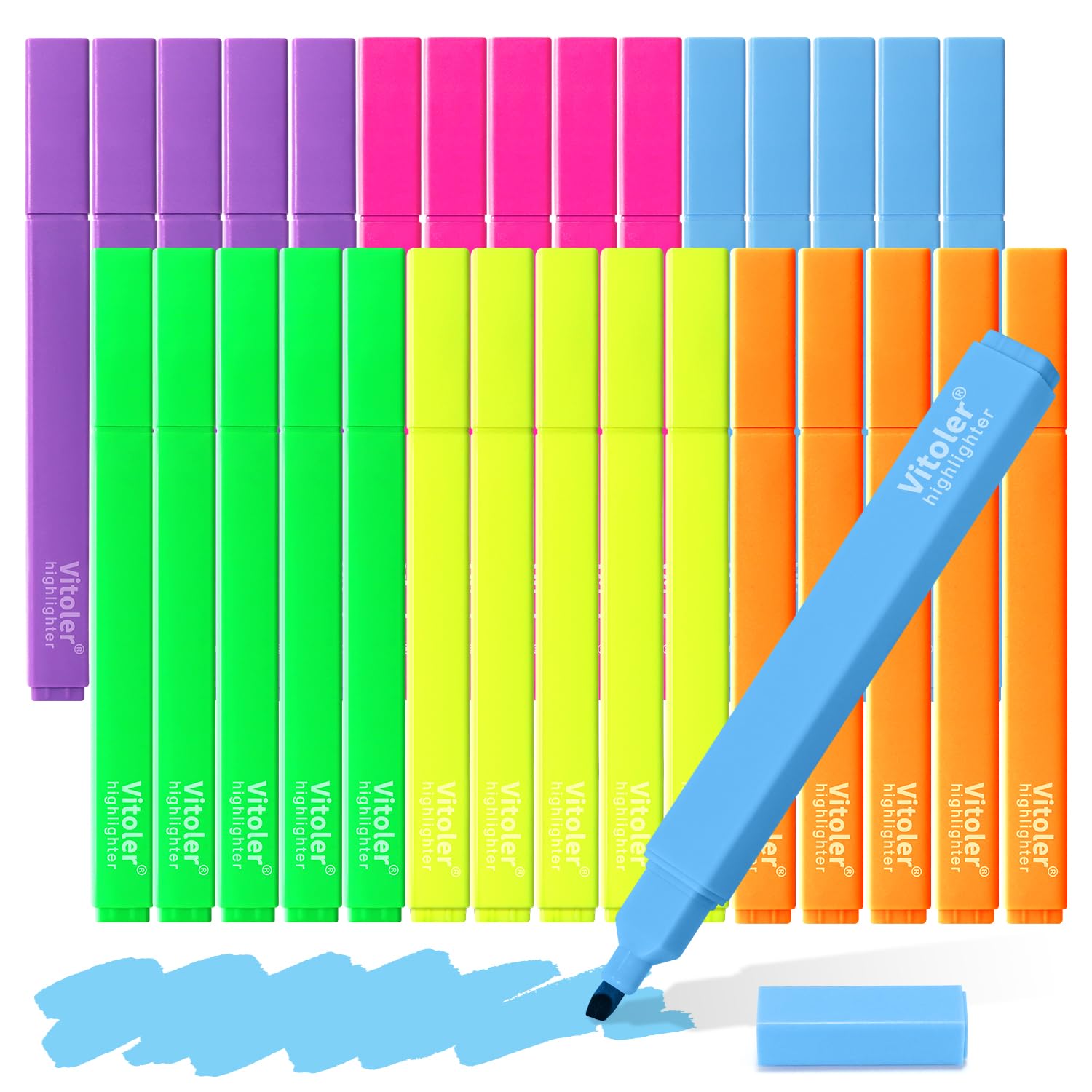 Piochoo Highlighters Assorted Color Fluorescent,30Pcs Highlighters Bulk