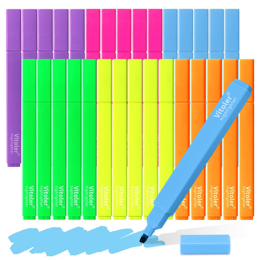 Piochoo Highlighters Assorted Color Fluorescent,30Pcs Highlighters Bulk