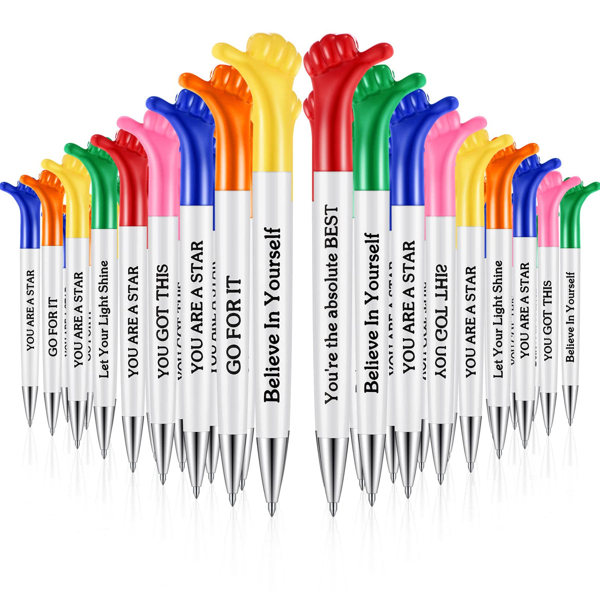 Geyee 60 Pcs Thumbs up Pens, Funny Pen, Inspirational Quotes Pens, Classic
