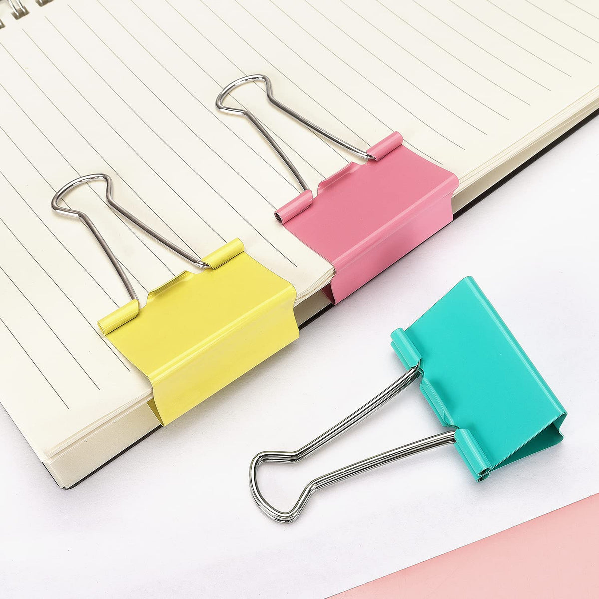ZZTX 24 Pack Large Binder Clips 1.6 Inches Assorted Colors
