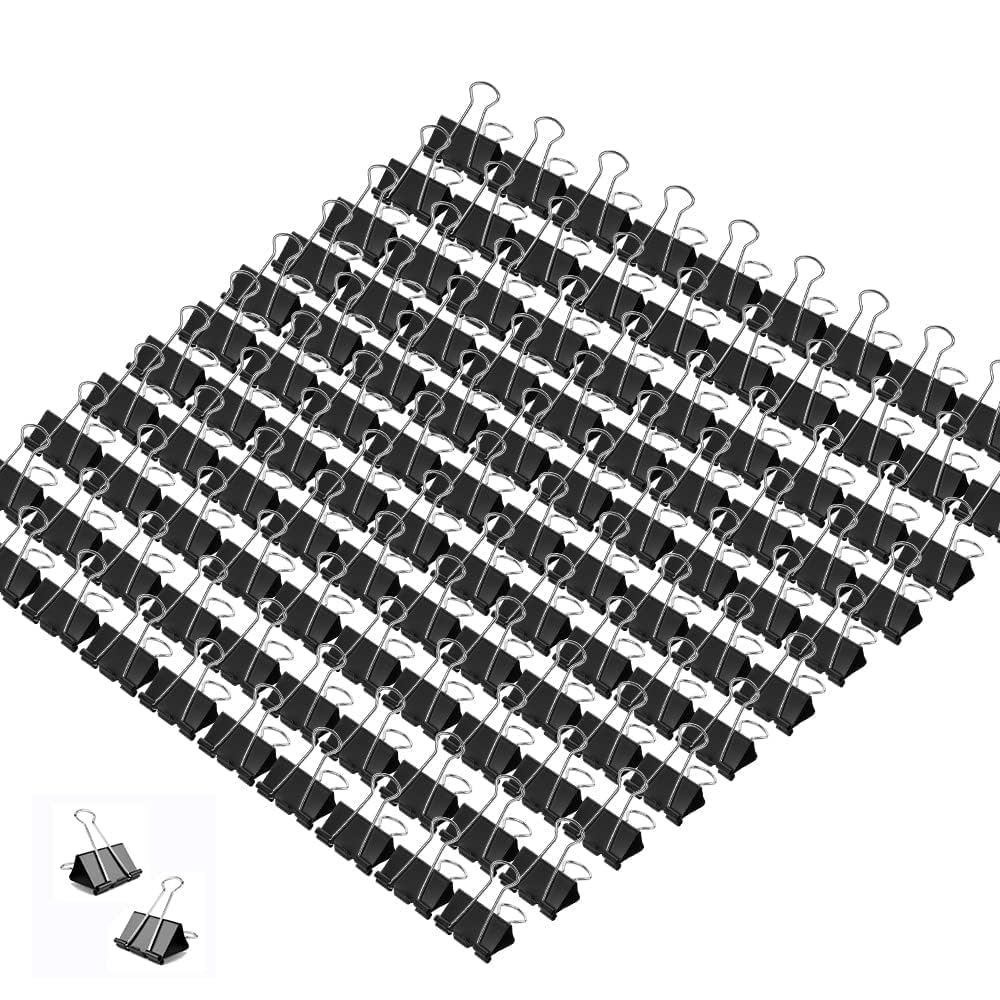 Mini Binder Clips, 432 Pack, 5/8 Inch, Standard 15mm, Metal Fold Clamp, Black, Capacity 0.23 Inch