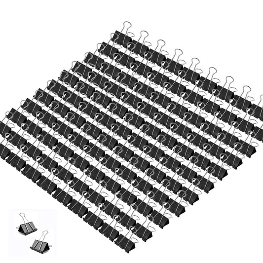 Mini Binder Clips, 432 Pack, 5/8 Inch, Standard 15mm, Metal Fold Clamp, Black, Capacity 0.23 Inch