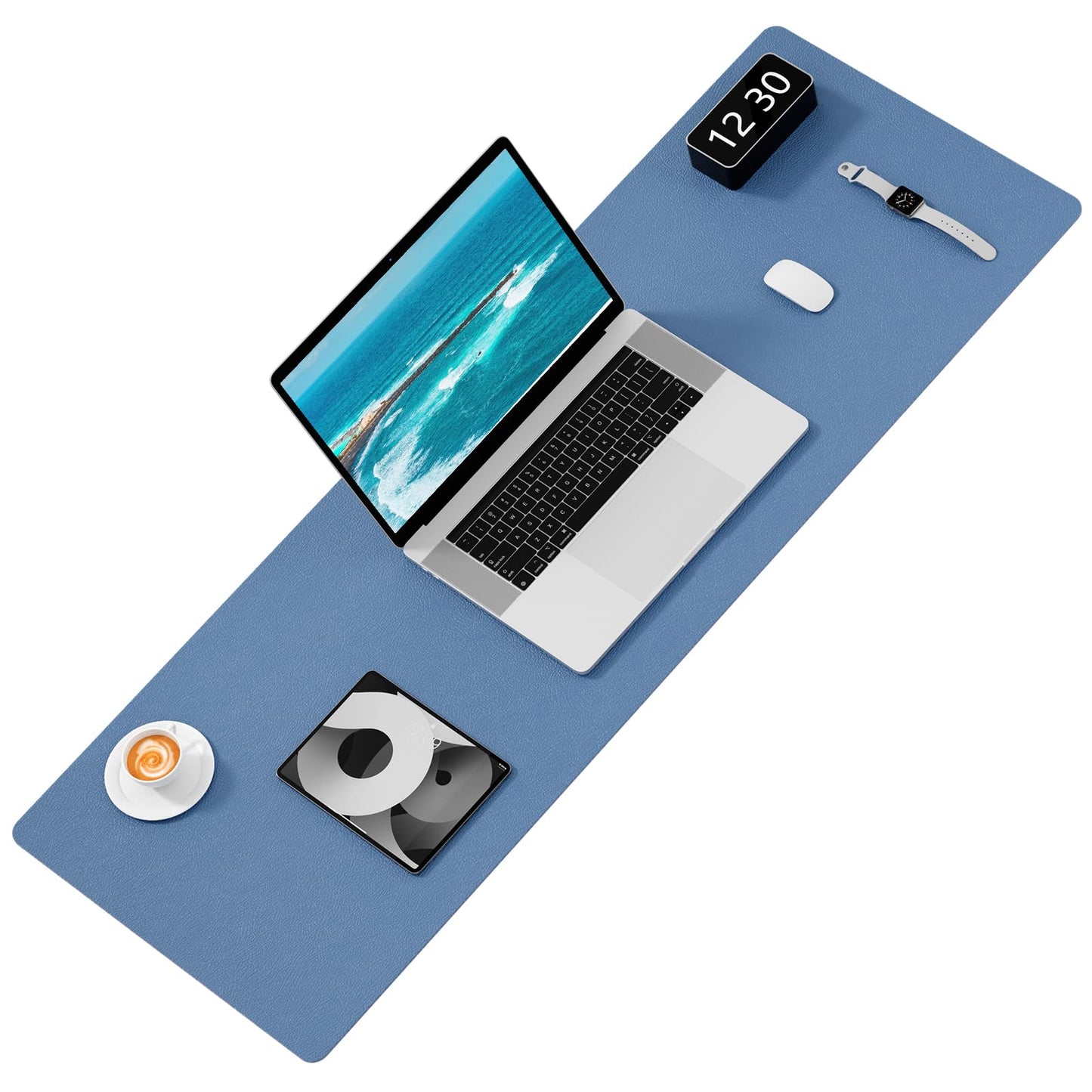 Hsurbtra Desk Pad, 48" x 17" PU Leather Desk Mat, XXXL Extended Mouse Pad, Waterproof Desktop