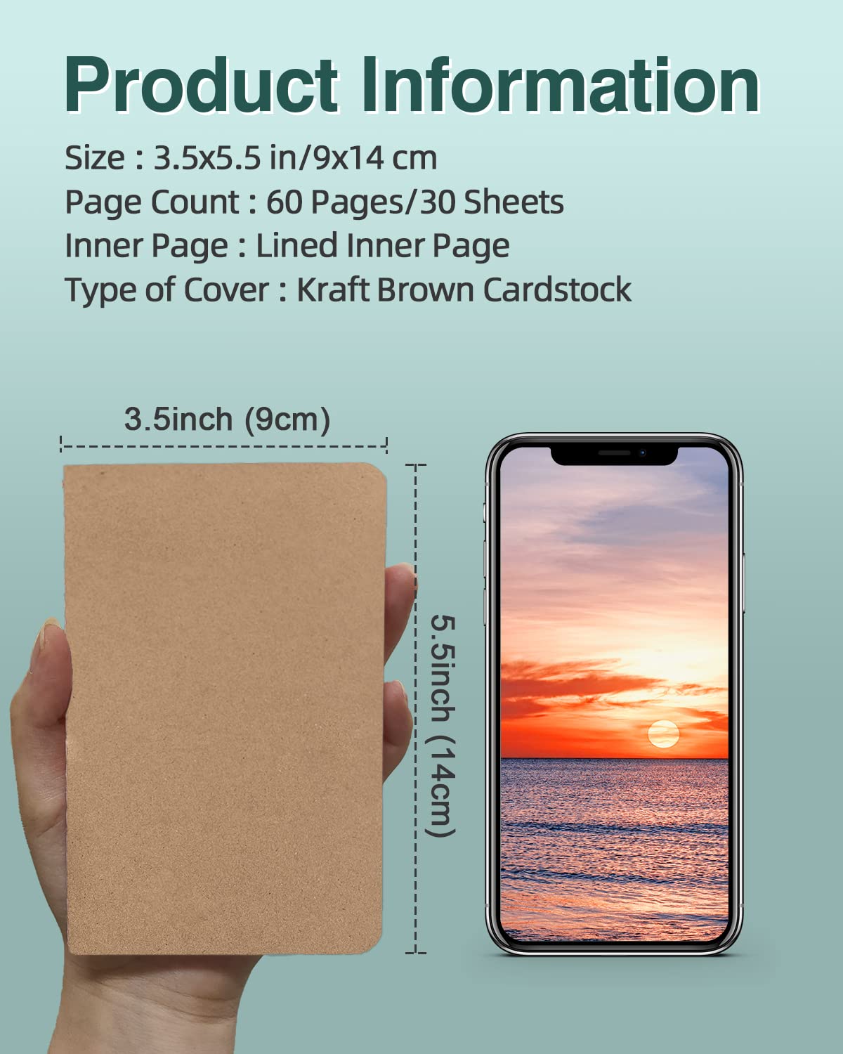 Lzerking Mini Notebooks Bulk 36 Pack Small Pocket Journal Notepads-Kraft Brown Cover 3.5 x 5.5