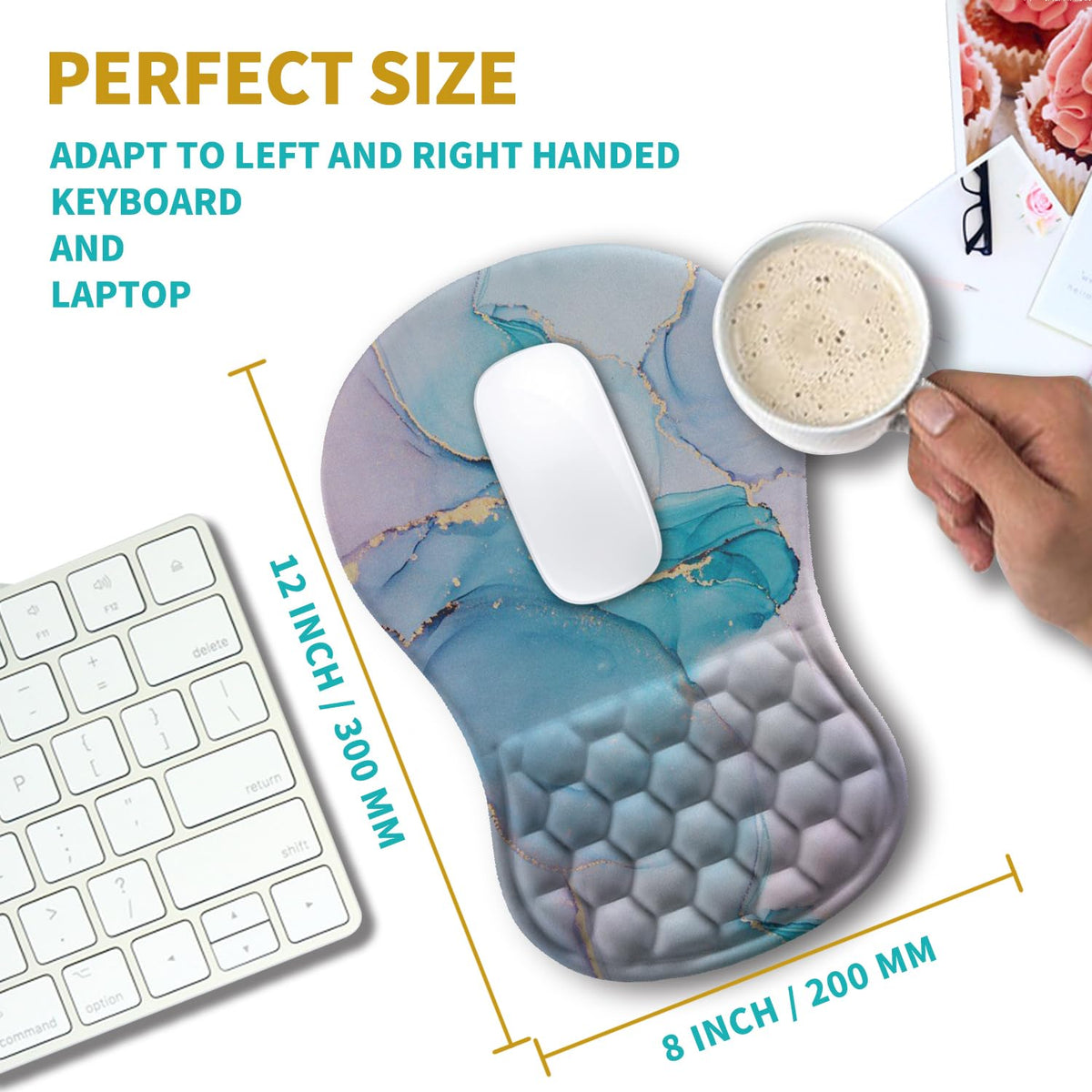 Hokafenle Ergonomic Mouse Pad Wrist Support, Wrist Rest Mousepad for Carpal Tunnel Pain Relief with