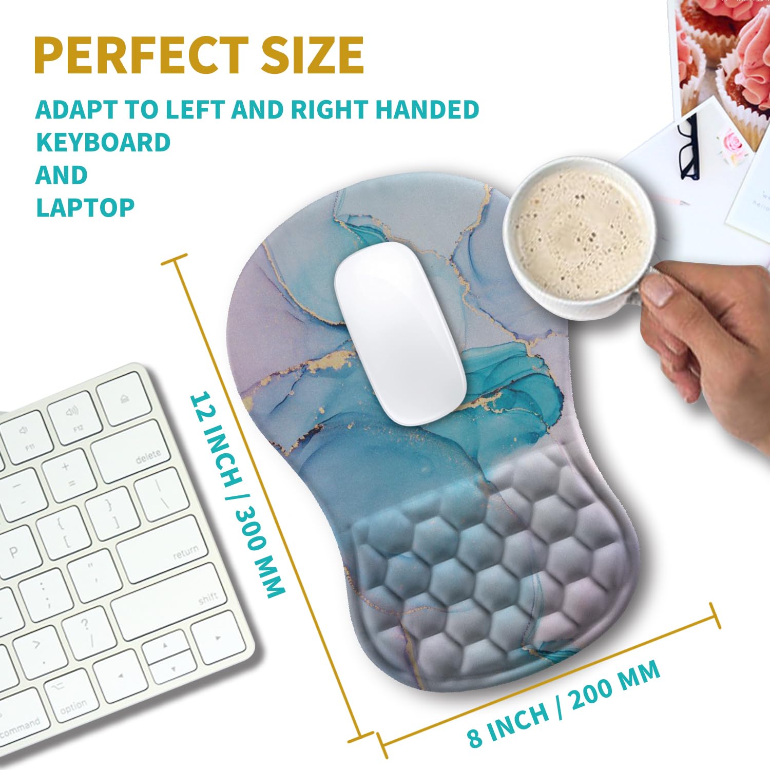 Hokafenle Ergonomic Mouse Pad Wrist Support, Wrist Rest Mousepad for Carpal Tunnel Pain Relief with