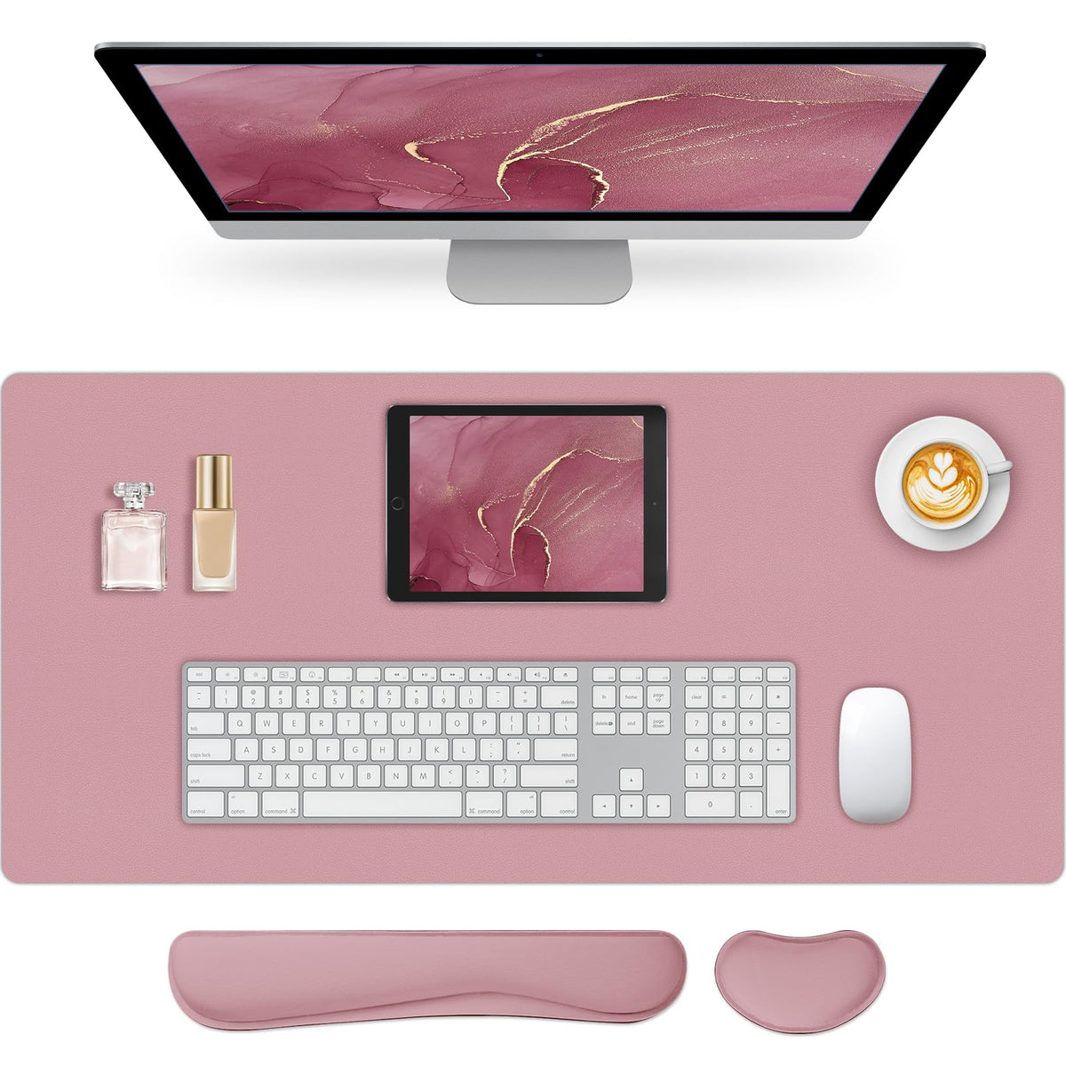 Meetcolor Mouse Pad and Keyboard Wrist Rest, 3-in-1 Keyboard and Mouse Pad